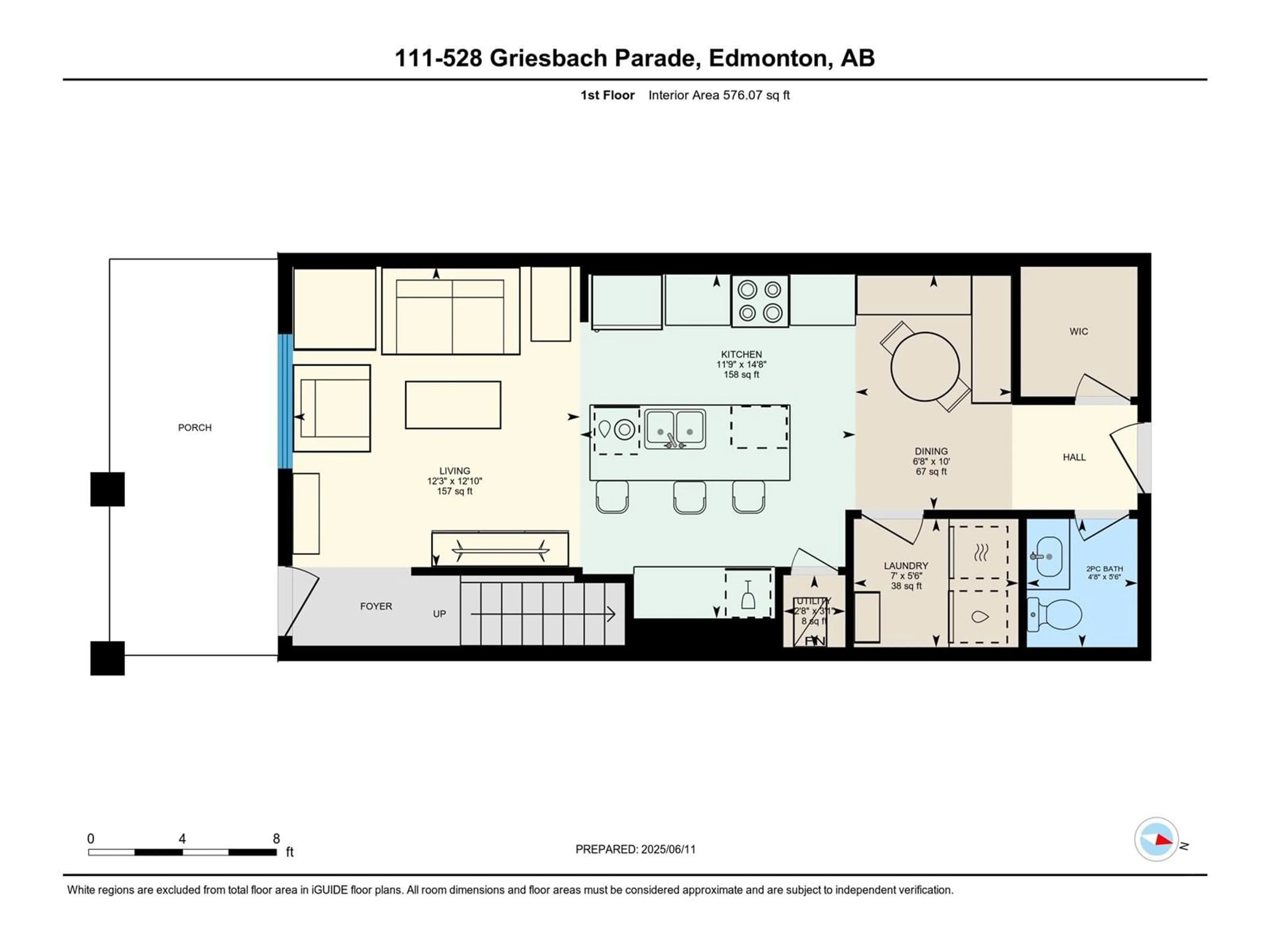 Floor plan for 528 - 111 GRIESBACH PARADE PR NW, Edmonton Alberta T5E6X2