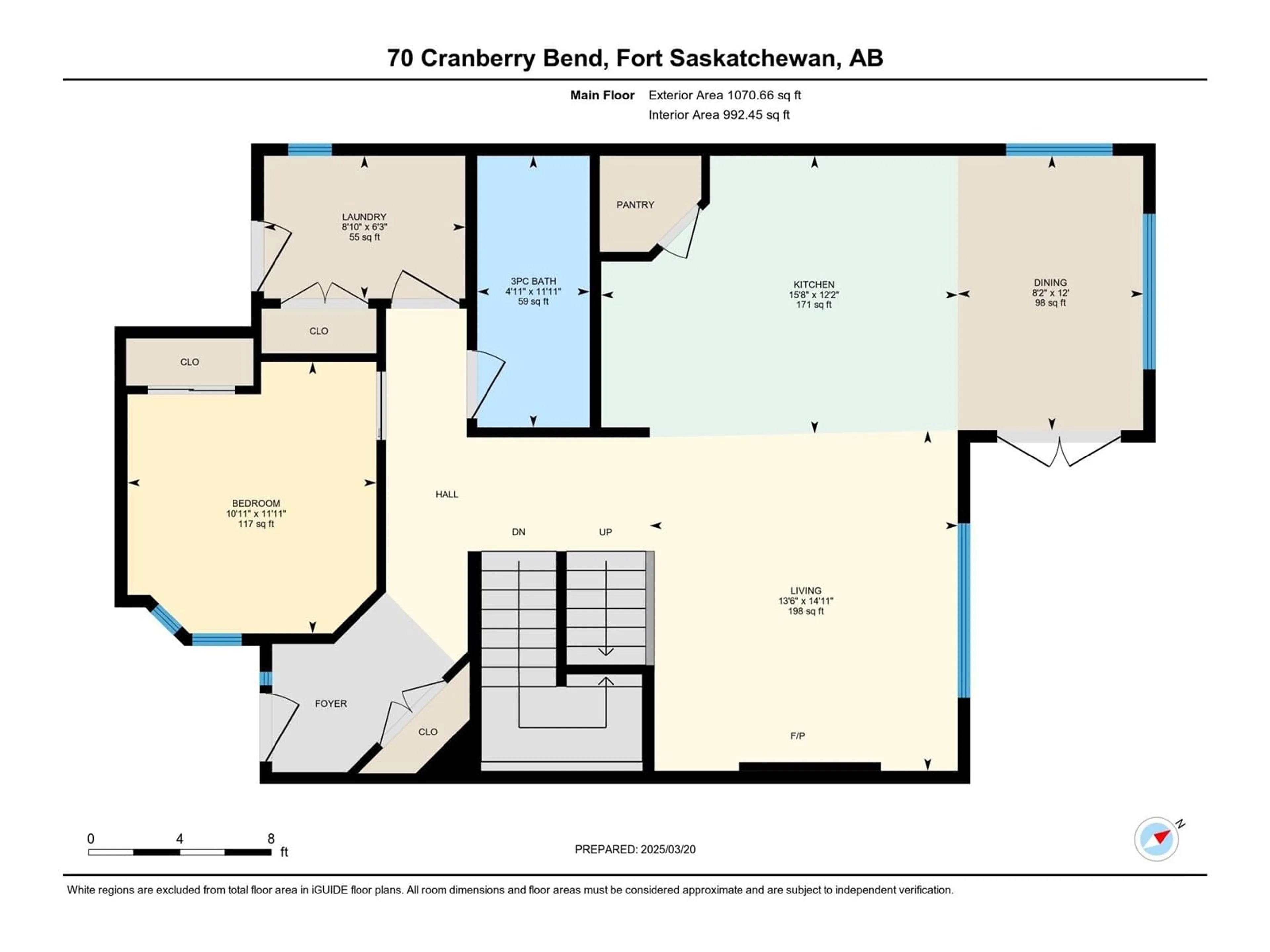Floor plan for 70 CRANBERRY BN, Fort Saskatchewan Alberta T8L0K4