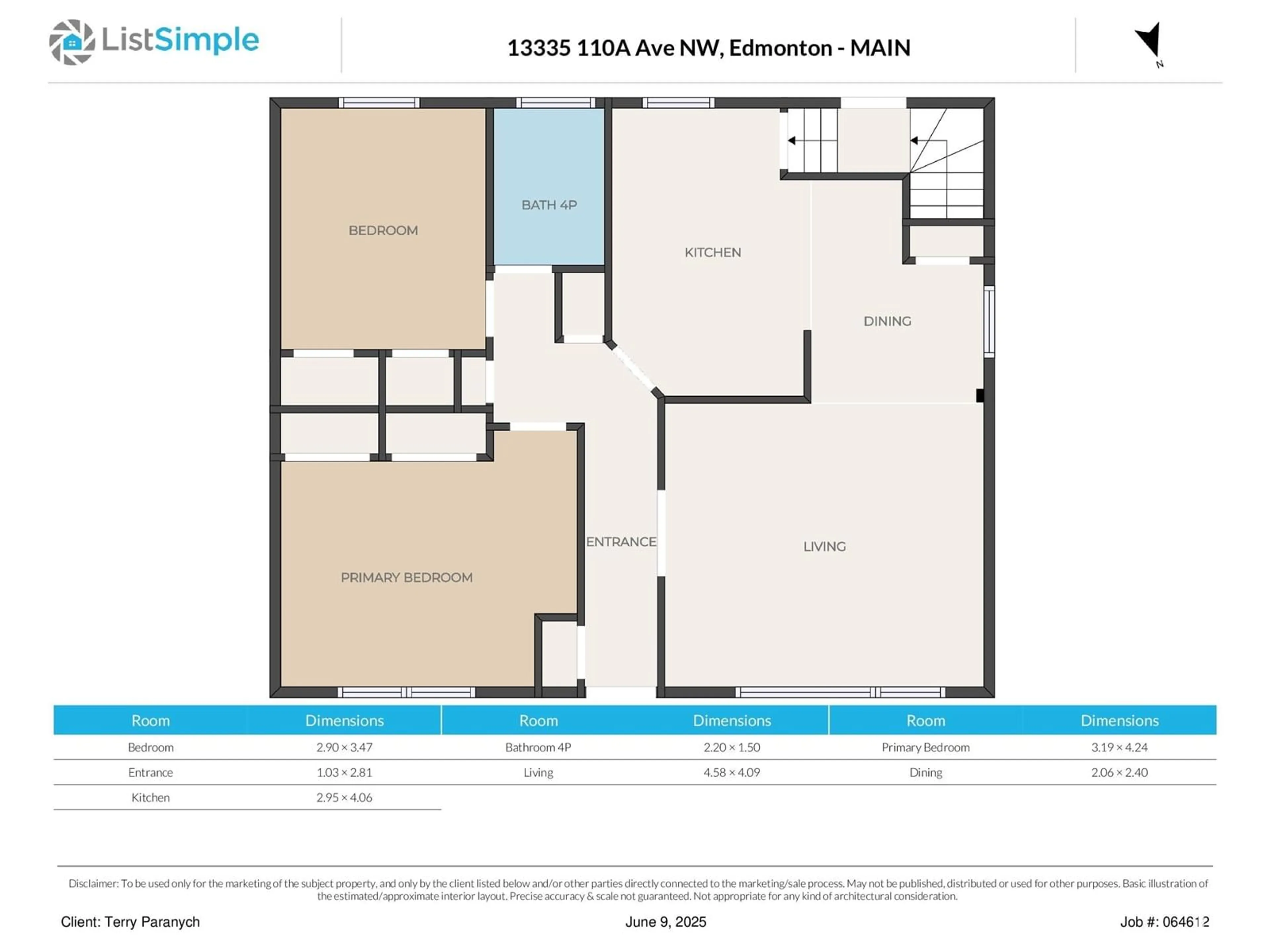 Floor plan for NW - 13335 110A AV, Edmonton Alberta T5M2M6