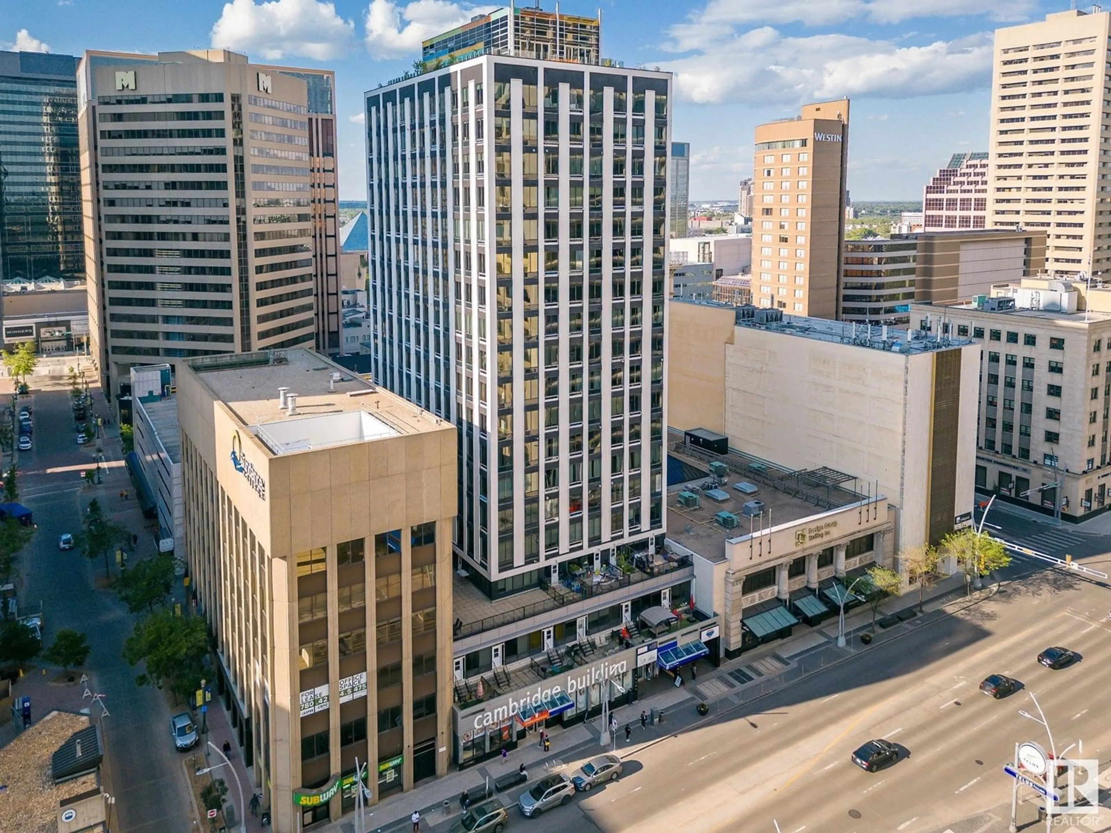 A pic from outside/outdoor area/front of a property/back of a property/a pic from drone, city buildings view from balcony for 10024 - 510 JASPER AV, Edmonton Alberta T5J1R9