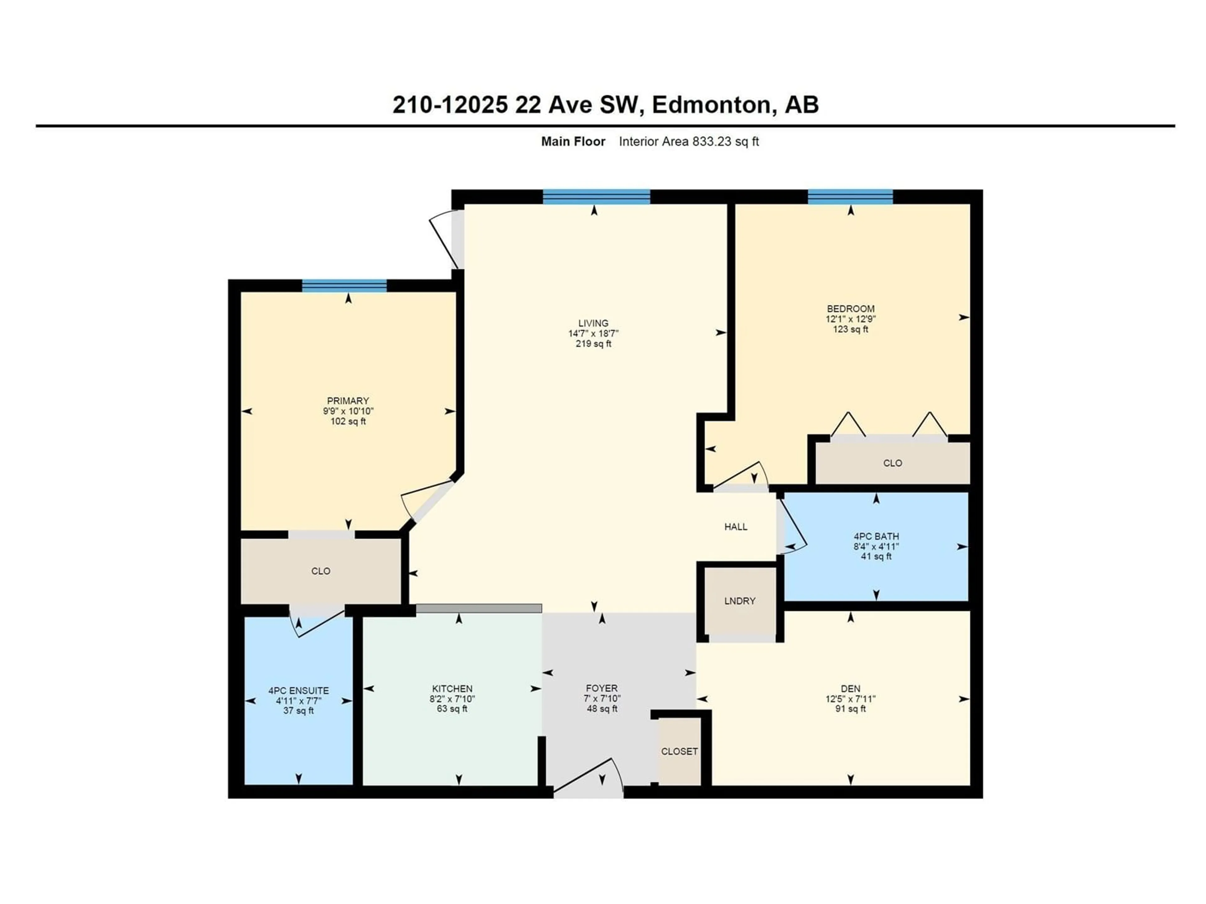 Floor plan for 12025 - 210 22 AV, Edmonton Alberta T6W2Y1