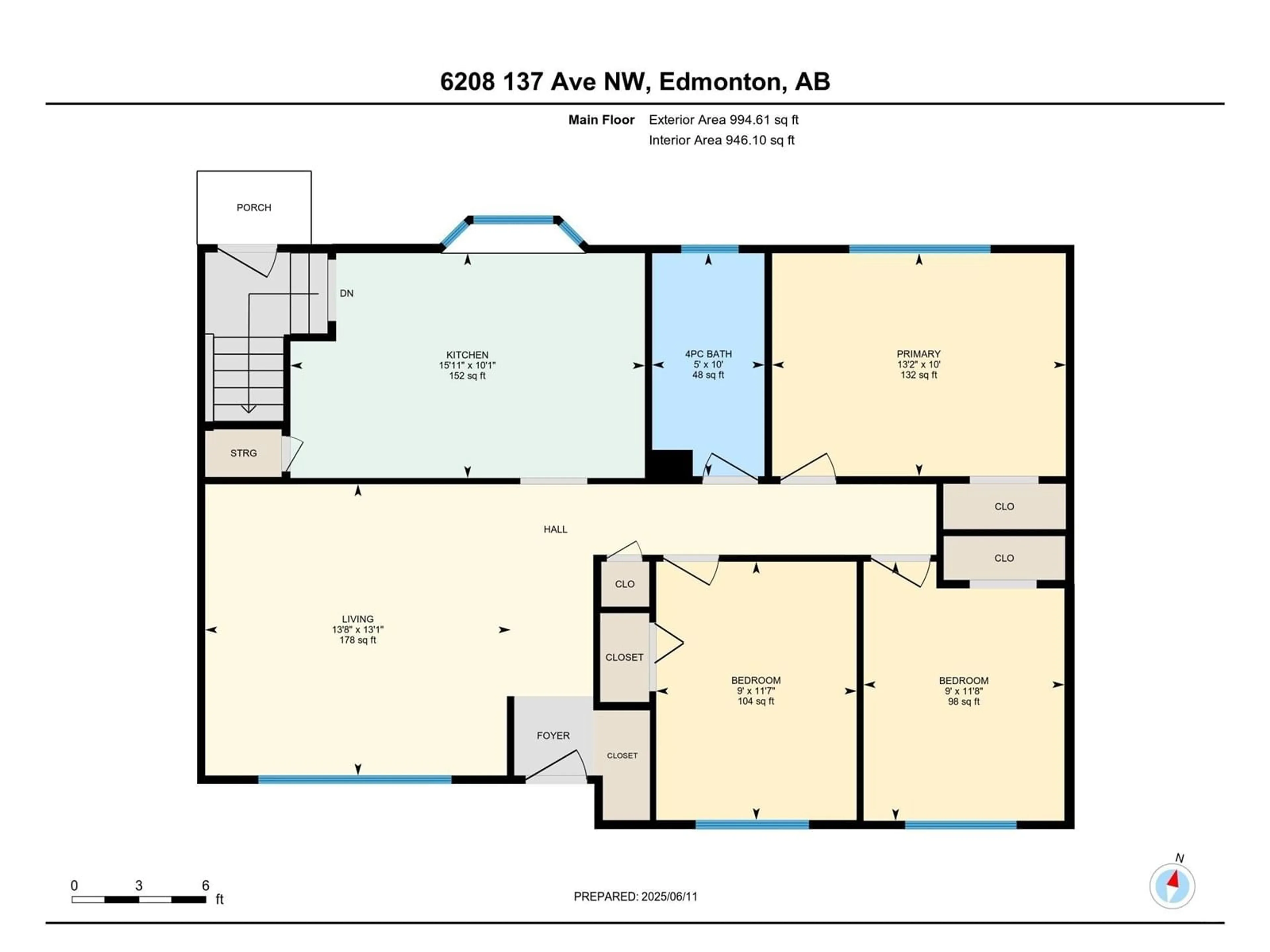 Floor plan for 6208 137 AV, Edmonton Alberta T5A1C9