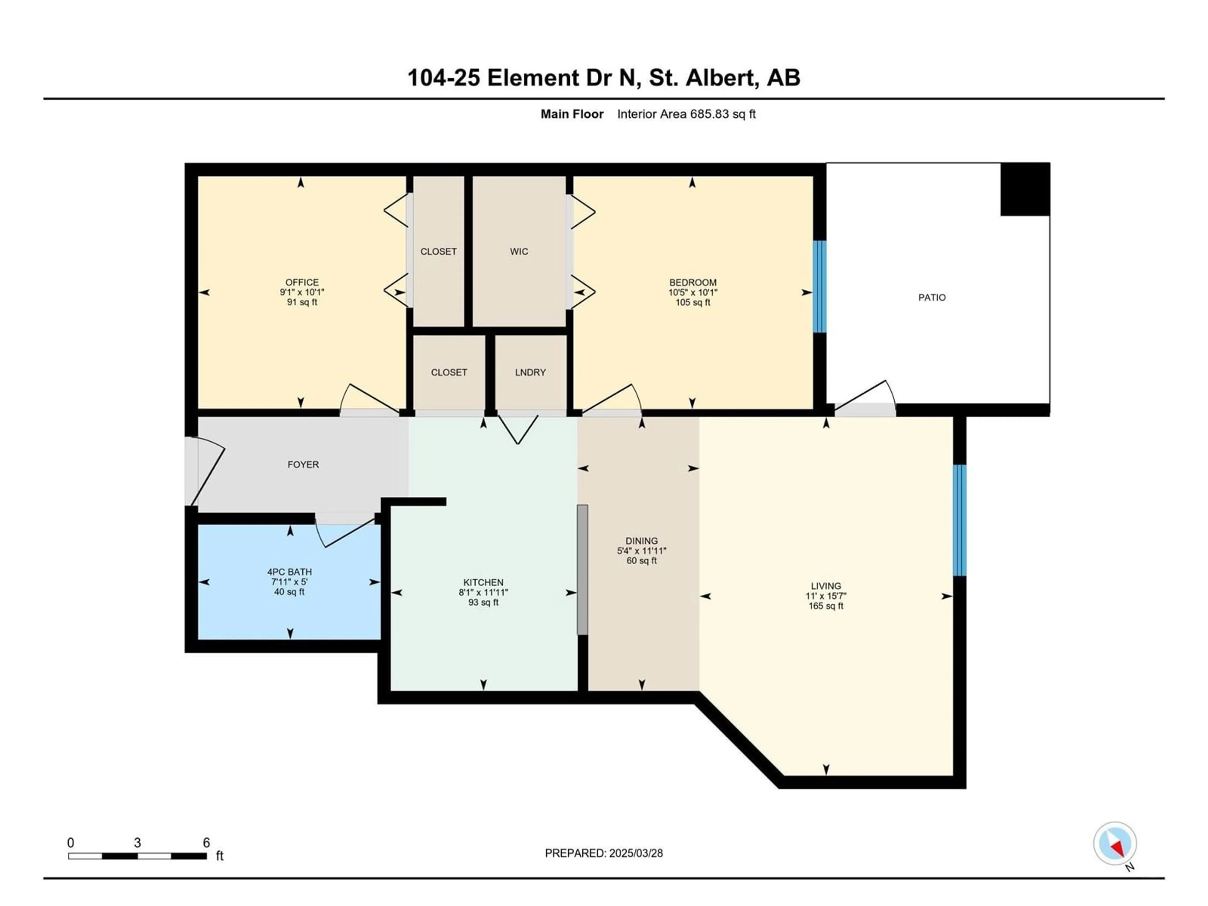 Floor plan for #104 - 25 ELEMENT DR, St. Albert Alberta T8N7S1