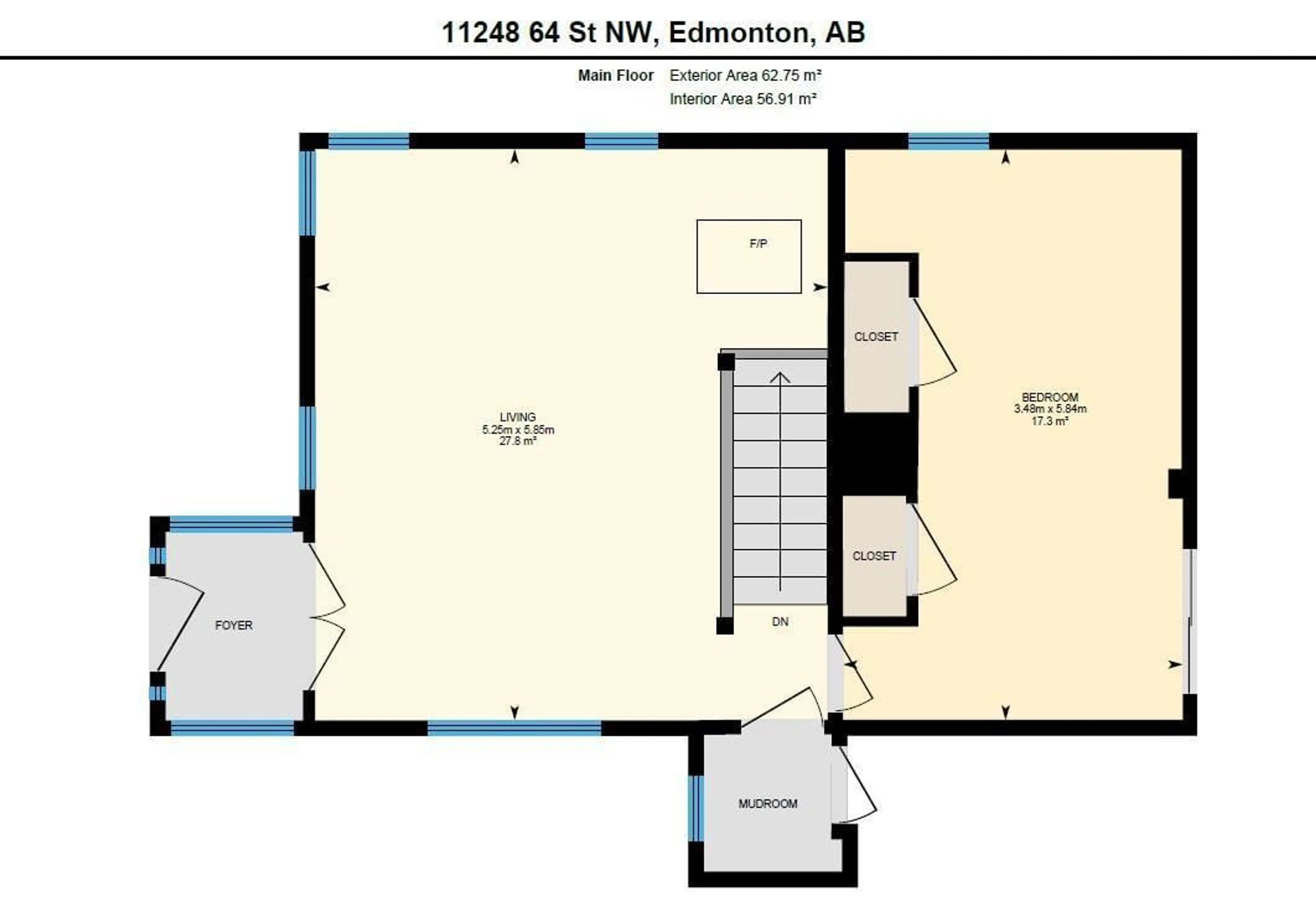 Floor plan for 11248 64 ST, Edmonton Alberta T5W4H3