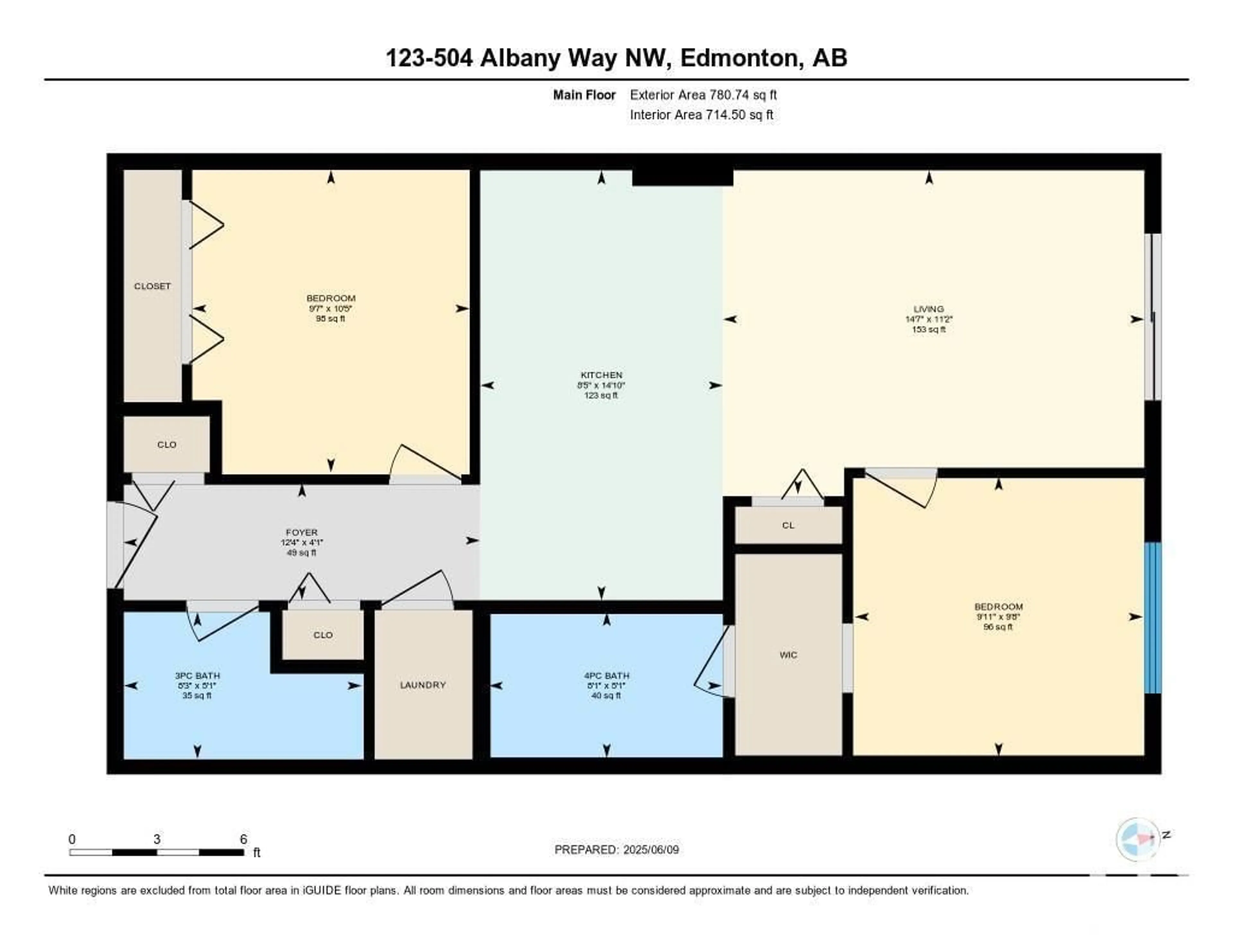Floor plan for 504 - 123 ALBANY WY, Edmonton Alberta T6V0L2