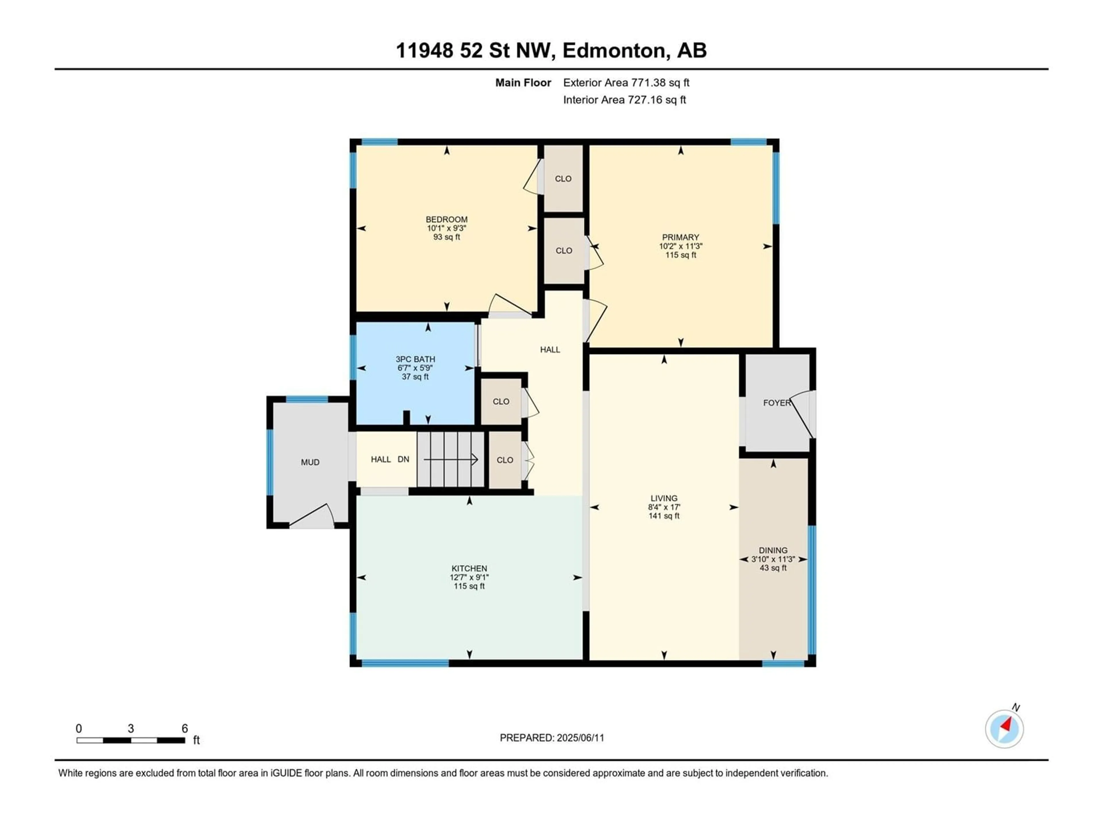 Floor plan for 11948 52 ST, Edmonton Alberta T5W3J6