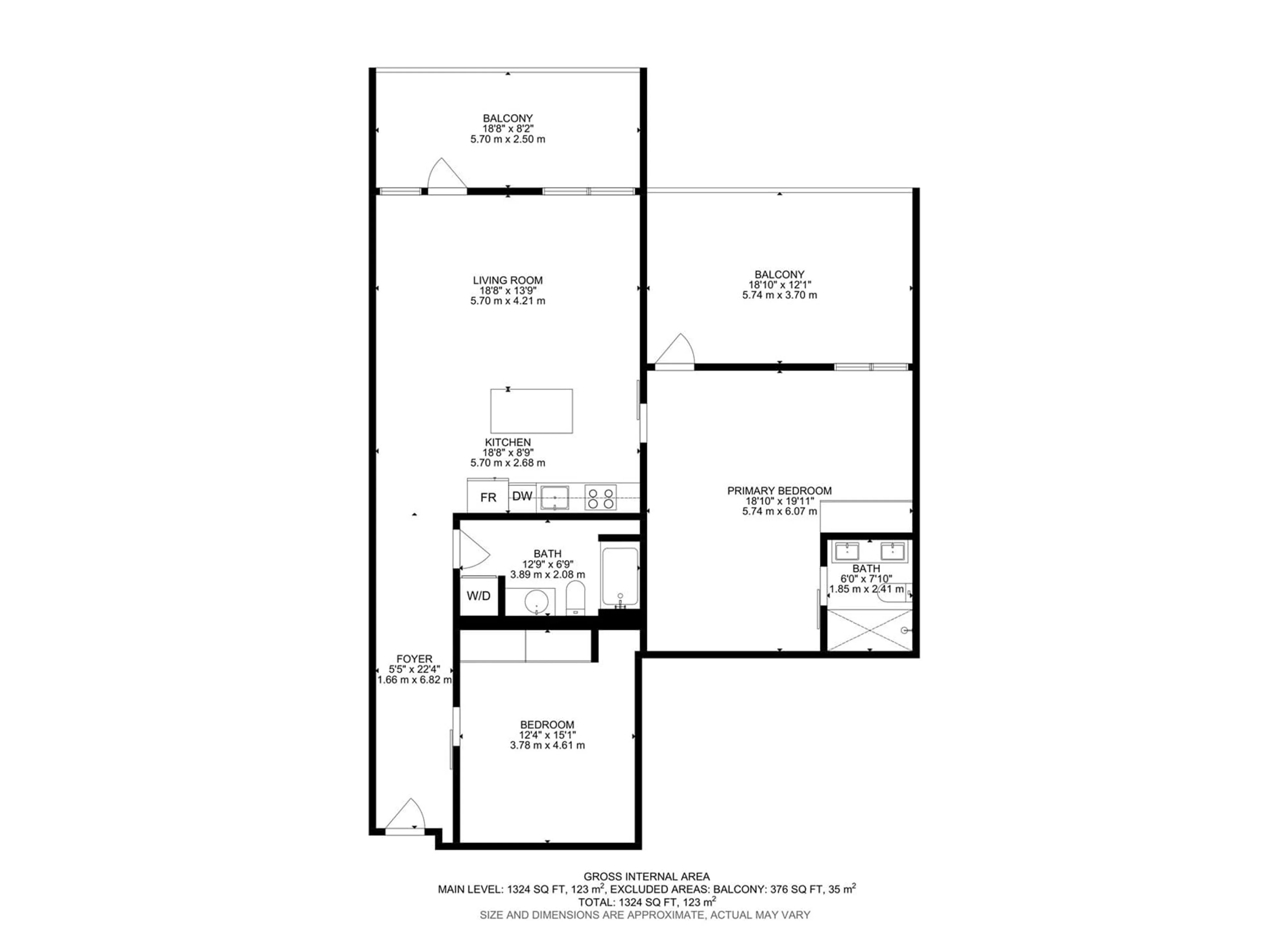 Floor plan for 220 10309 107 ST NW, Edmonton Alberta T5J1K3