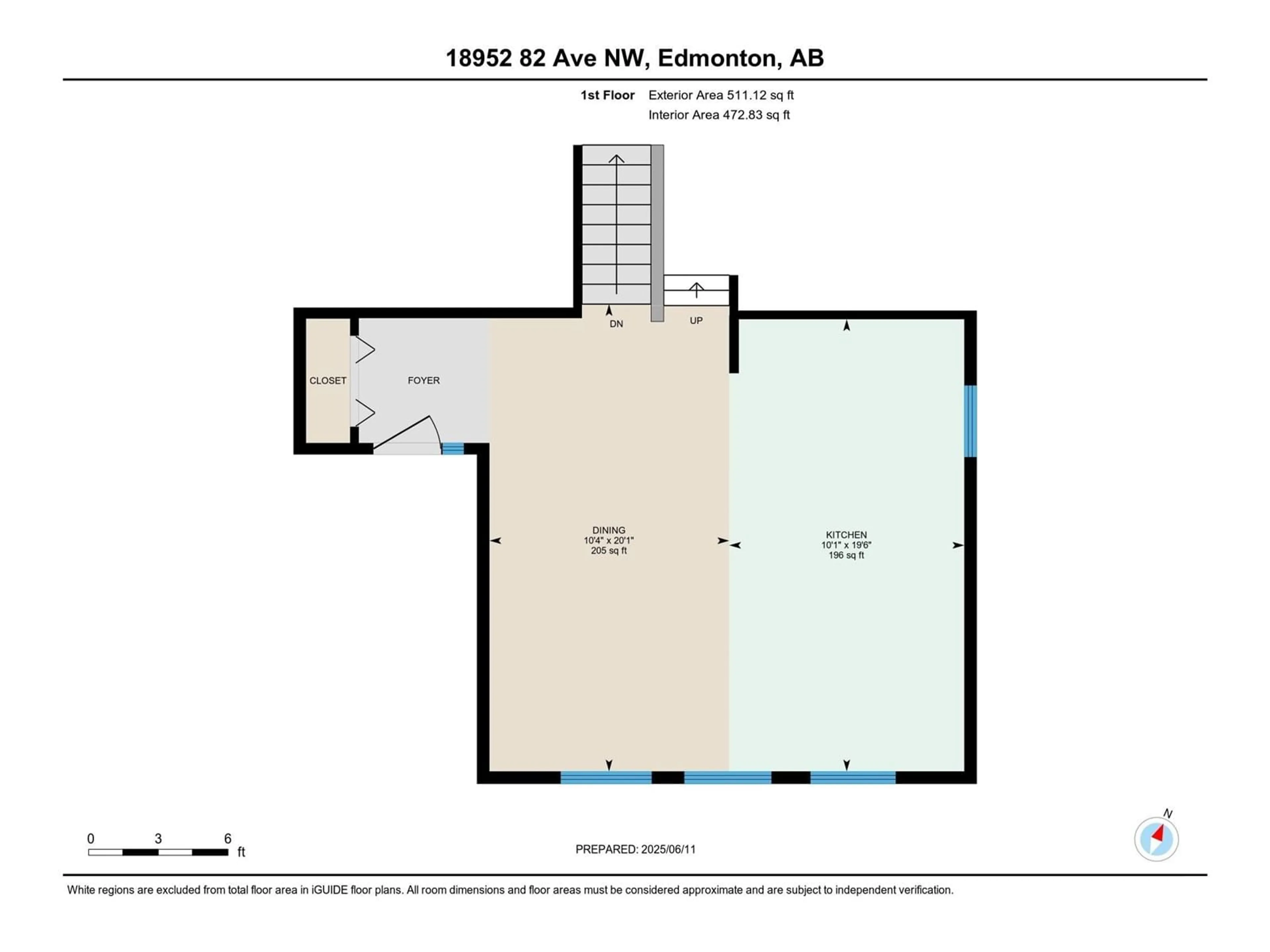 Floor plan for 18952 82 AV, Edmonton Alberta T5T5C6