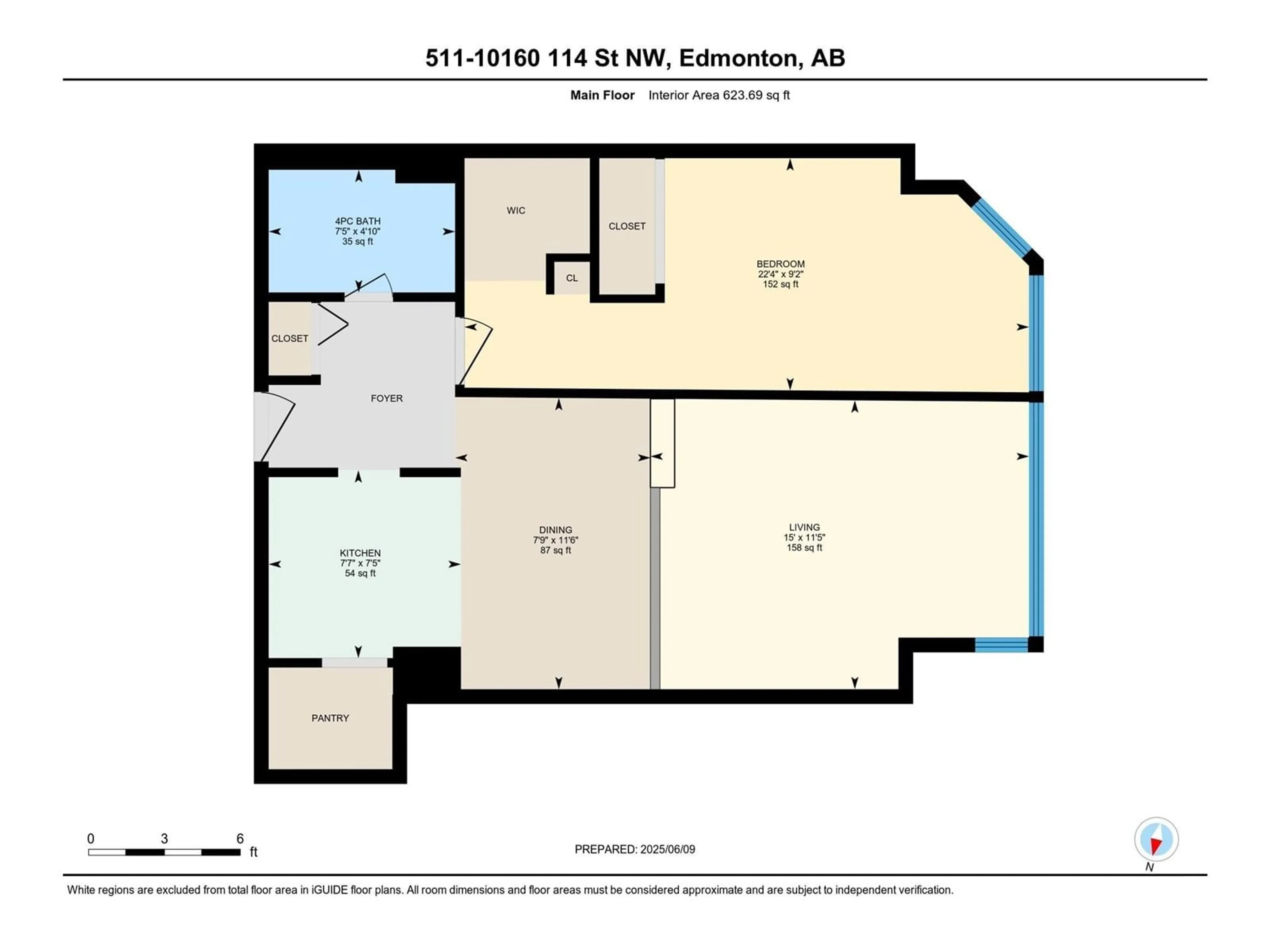 Floor plan for 10160 - 511 114 ST NW, Edmonton Alberta T5K2L2
