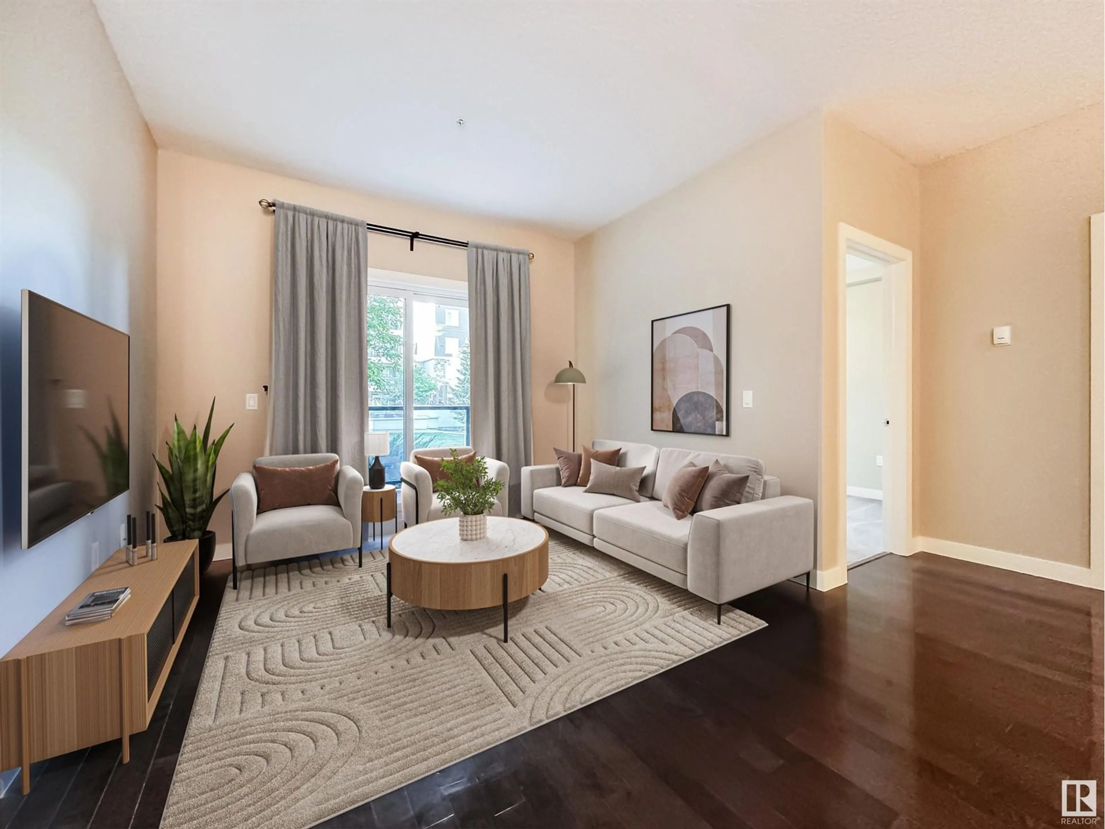Living room with furniture, unknown for #110 - 1230 WINDERMERE WY, Edmonton Alberta T6W2J3