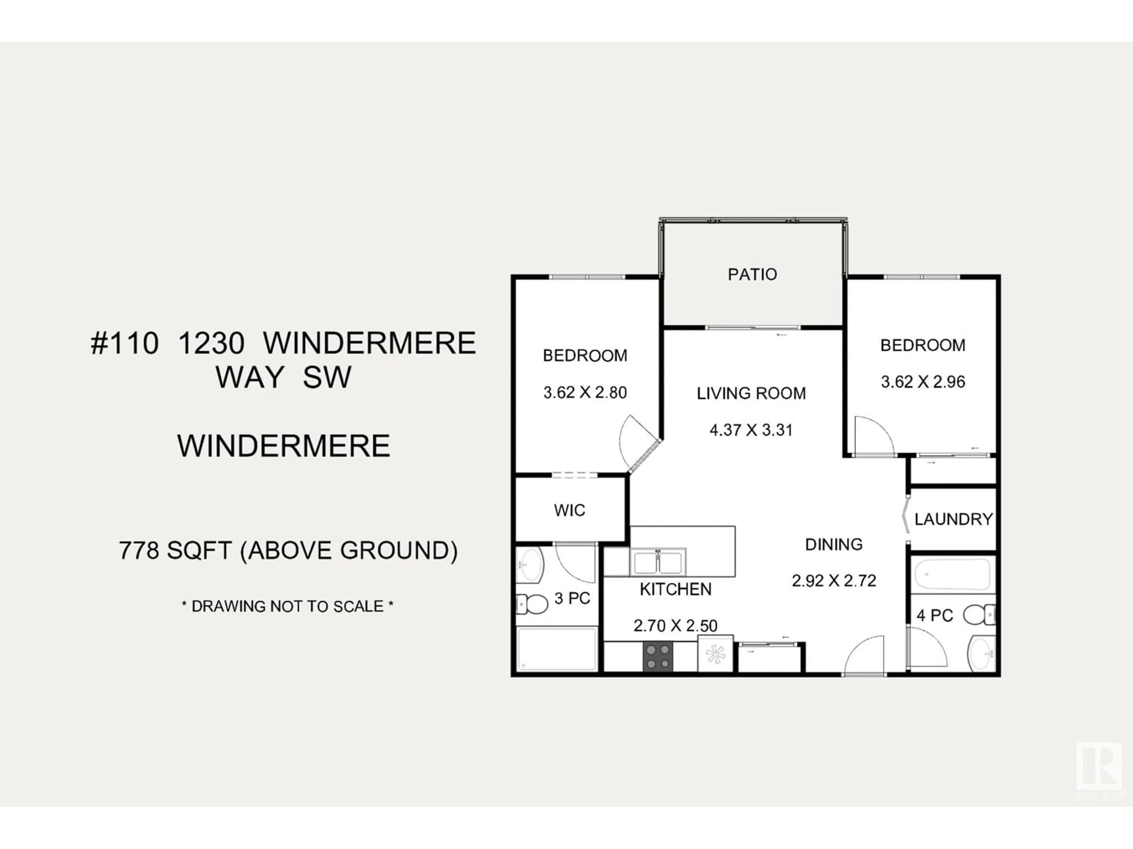 Floor plan for #110 - 1230 WINDERMERE WY, Edmonton Alberta T6W2J3