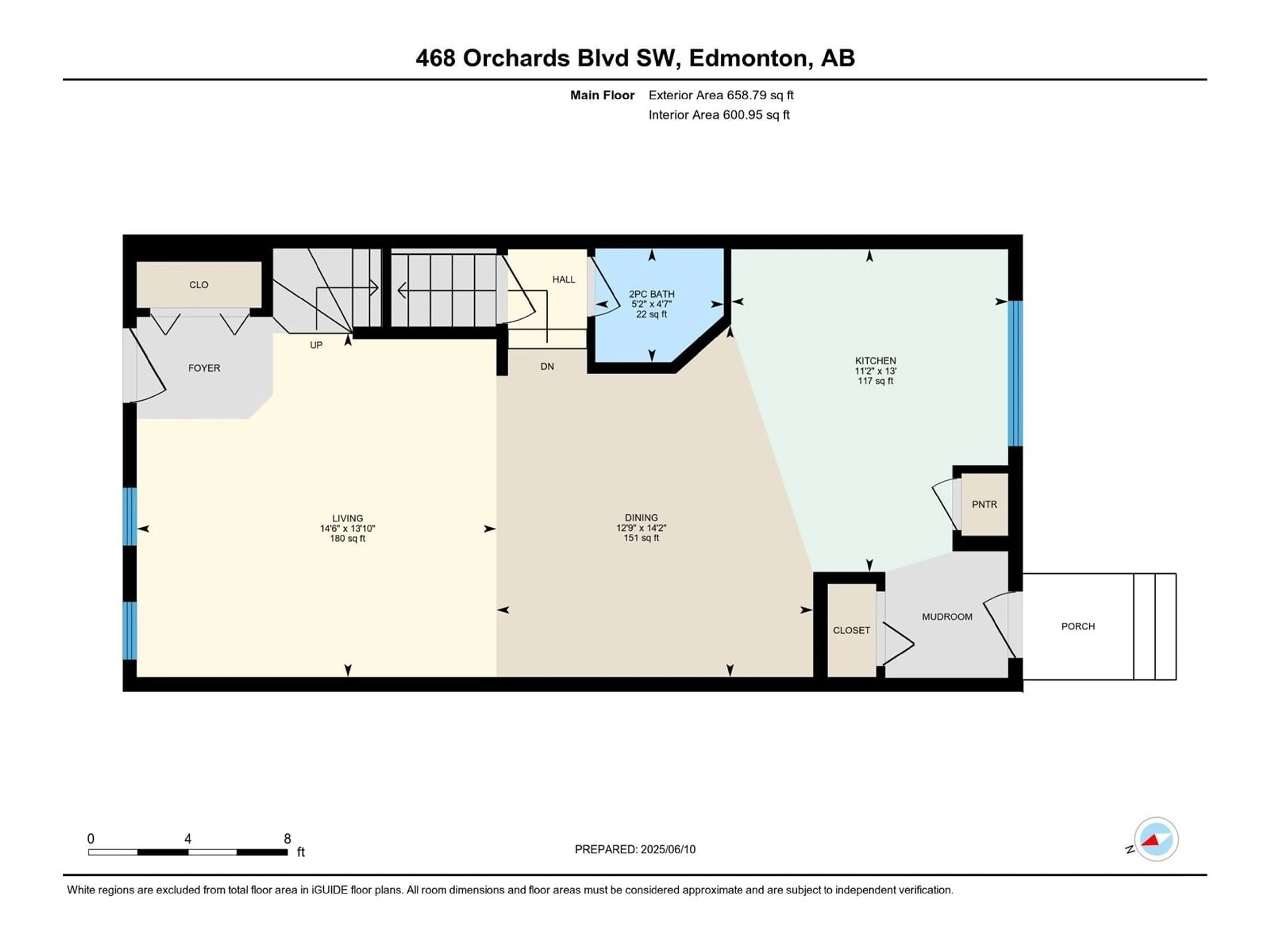 Floor plan for 468 ORCHARDS BV, Edmonton Alberta T6X2C8