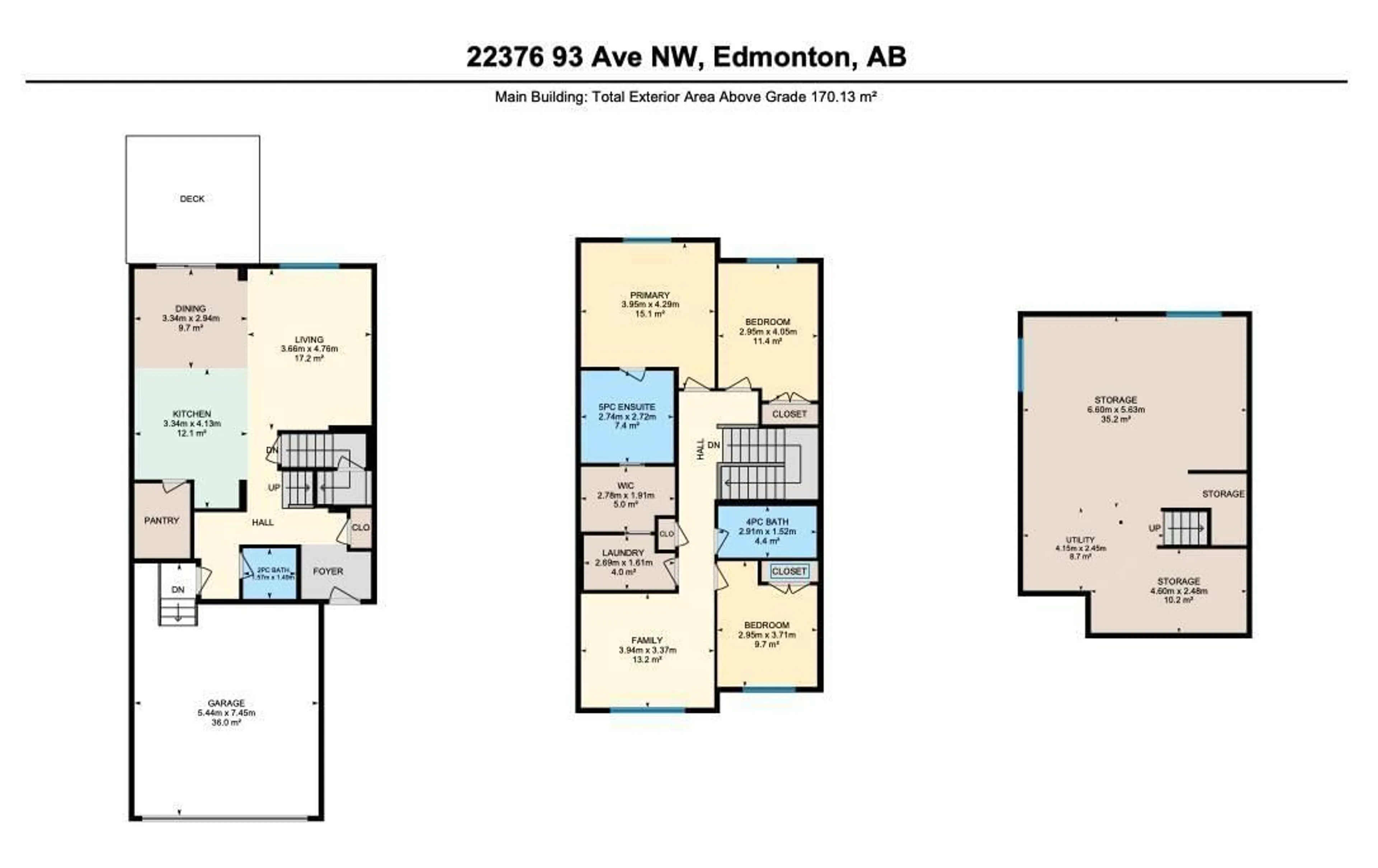 Floor plan for 22376 93 AV, Edmonton Alberta T5T7L9