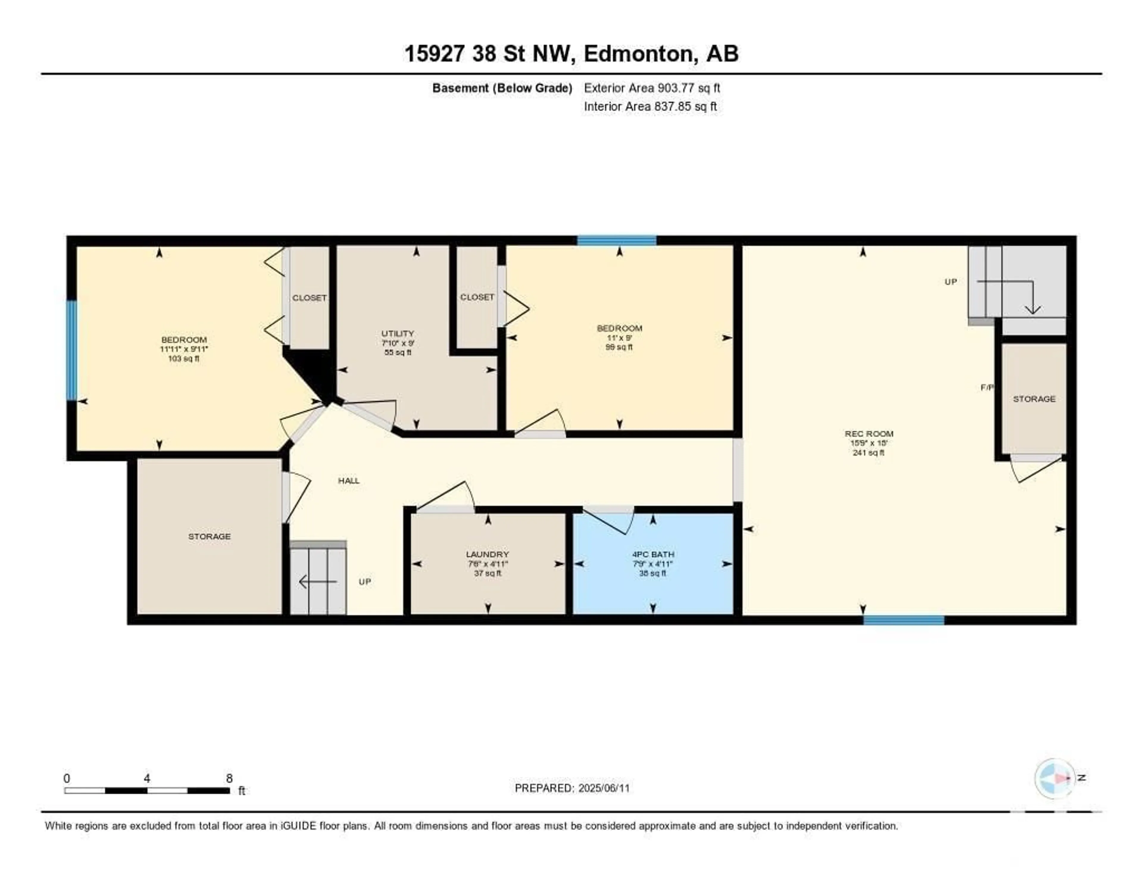 Floor plan for 15927 38 ST, Edmonton Alberta T5Y3E9
