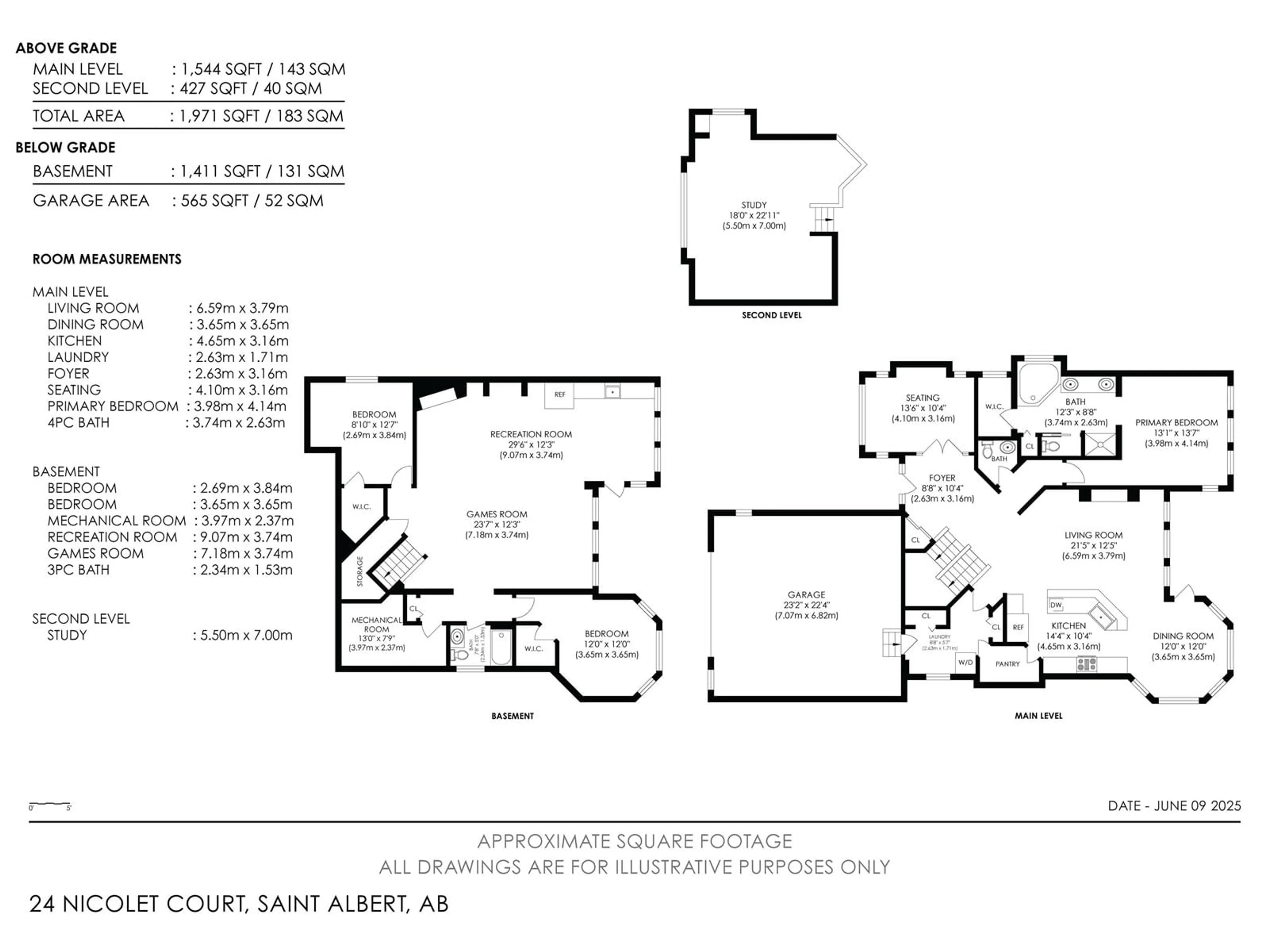 Floor plan for 24 NICOLET CT, St. Albert Alberta T8N7E7