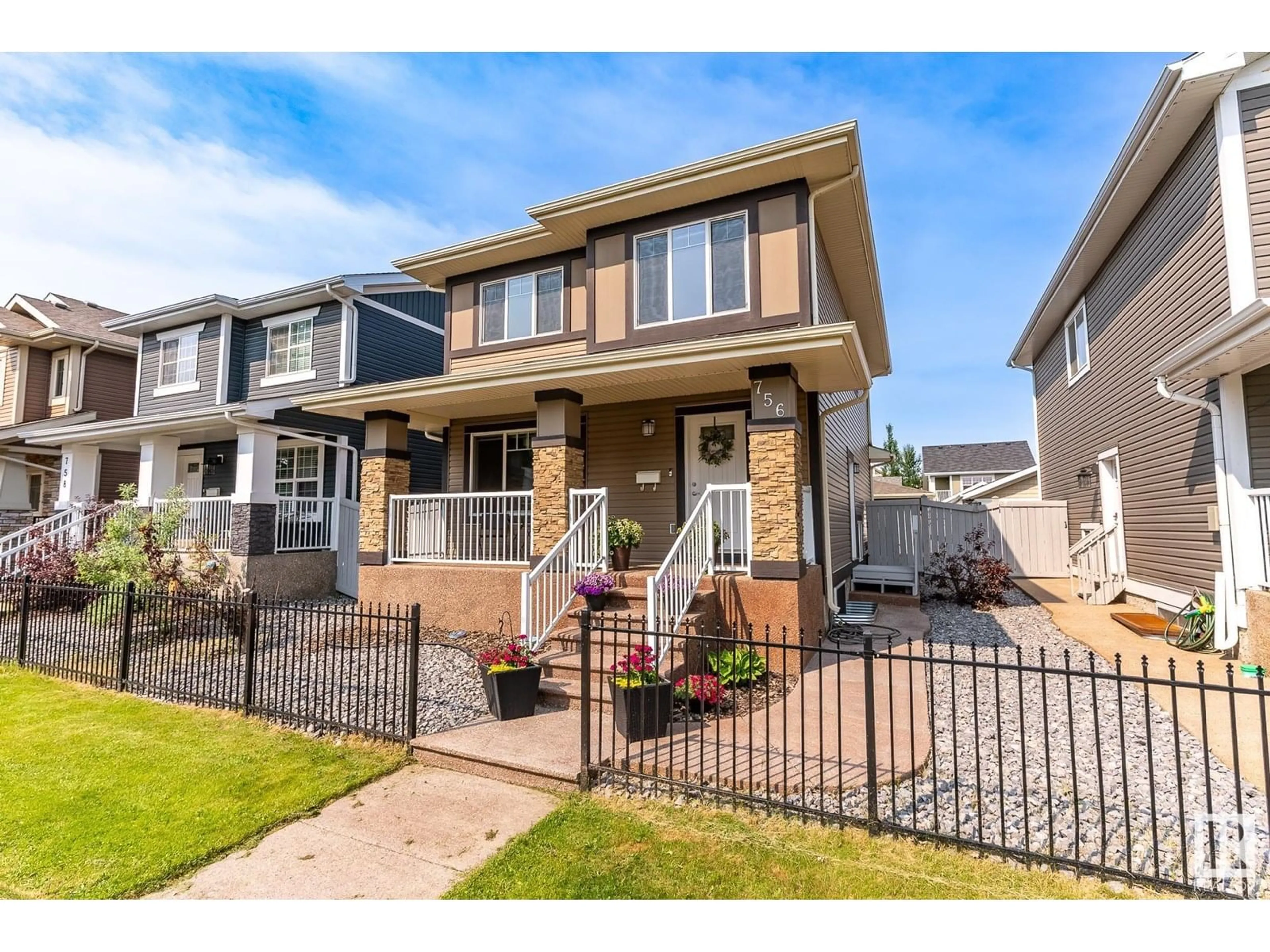 Home with brick exterior material, street for 756 DECOTEAU WY, Edmonton Alberta T5E6N1
