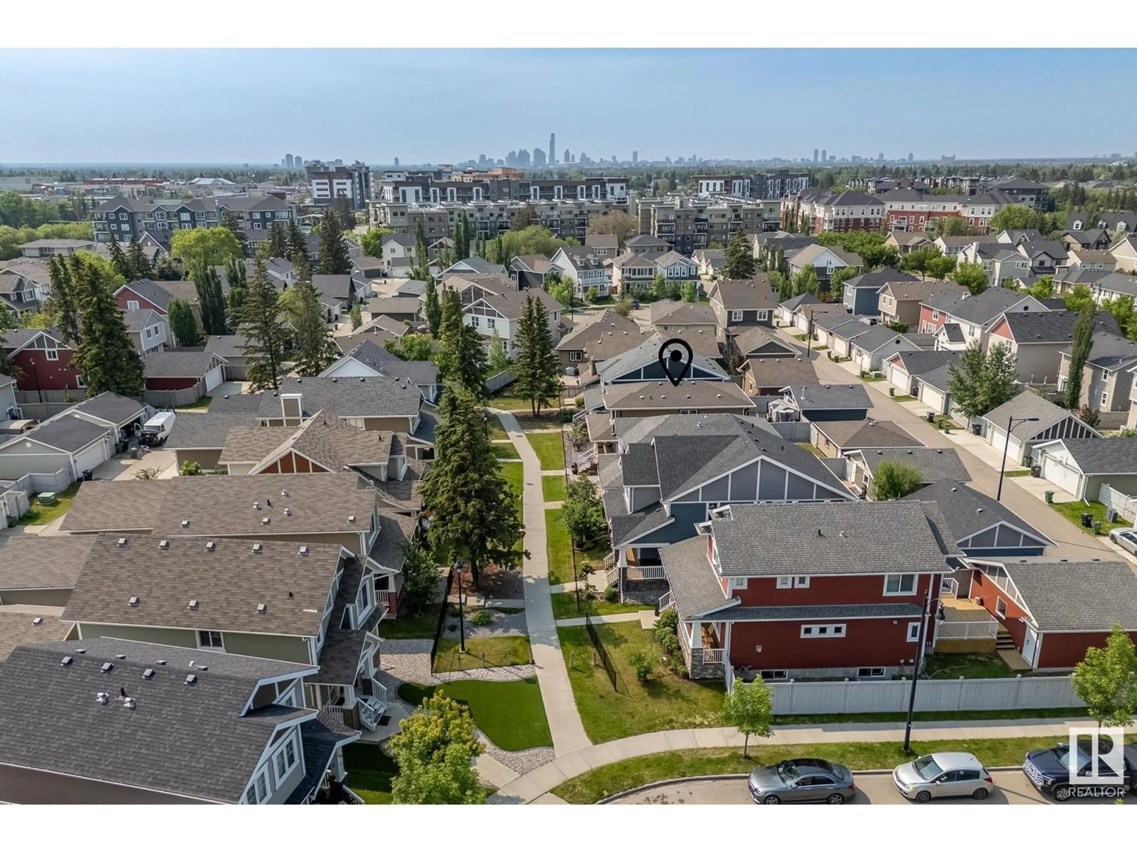A pic from outside/outdoor area/front of a property/back of a property/a pic from drone, city buildings view from balcony for 756 DECOTEAU WY, Edmonton Alberta T5E6N1