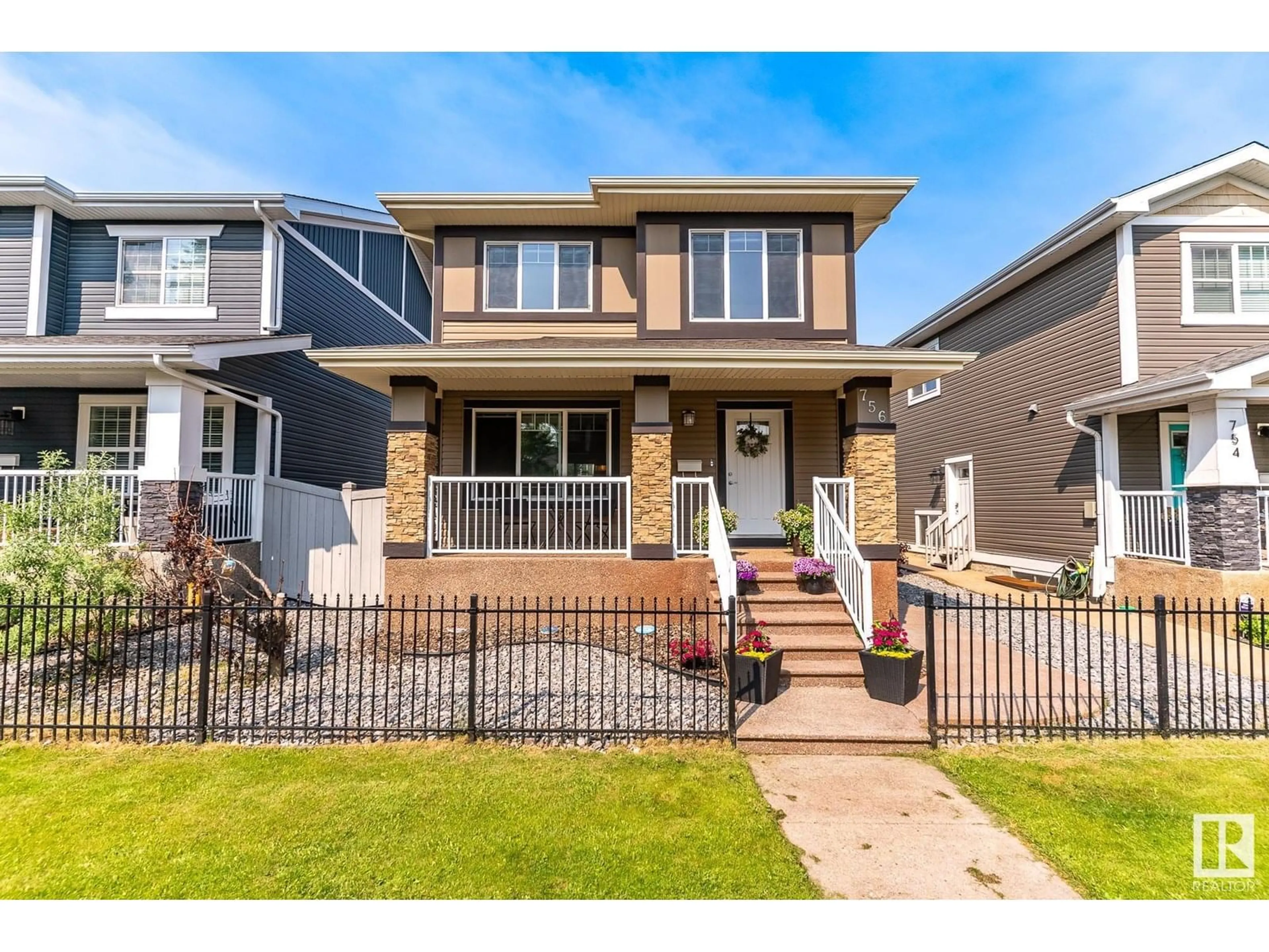 Home with brick exterior material, street for 756 DECOTEAU WY, Edmonton Alberta T5E6N1