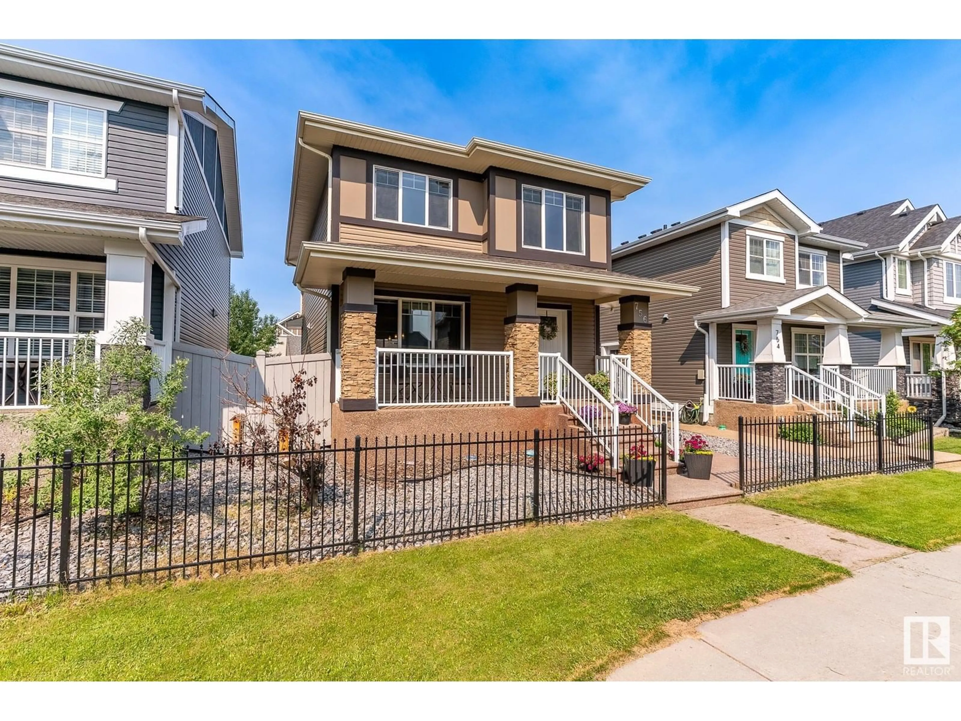 Home with brick exterior material, street for 756 DECOTEAU WY, Edmonton Alberta T5E6N1