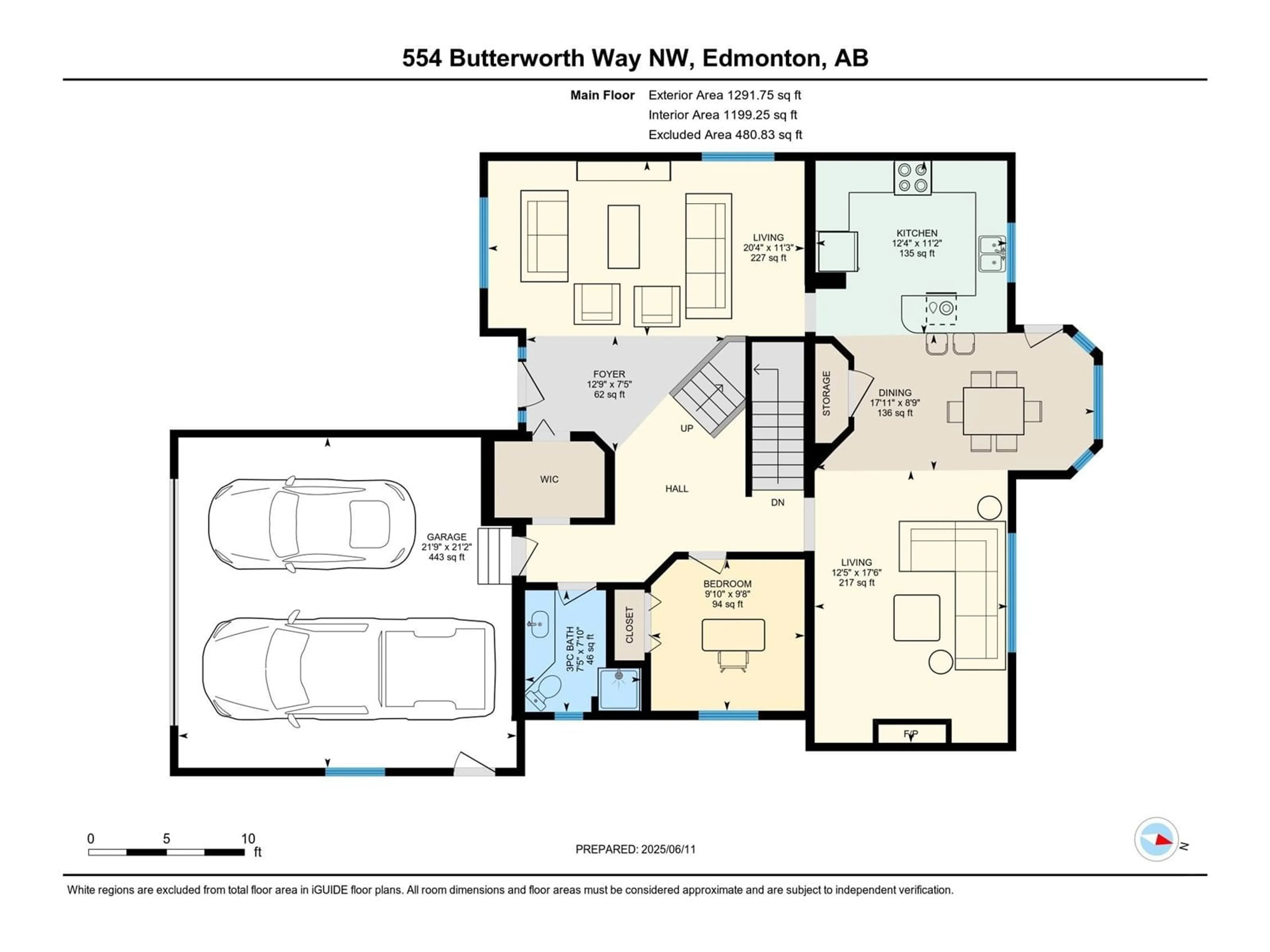 Floor plan for 554 BUTTERWORTH WY, Edmonton Alberta T6R2N4