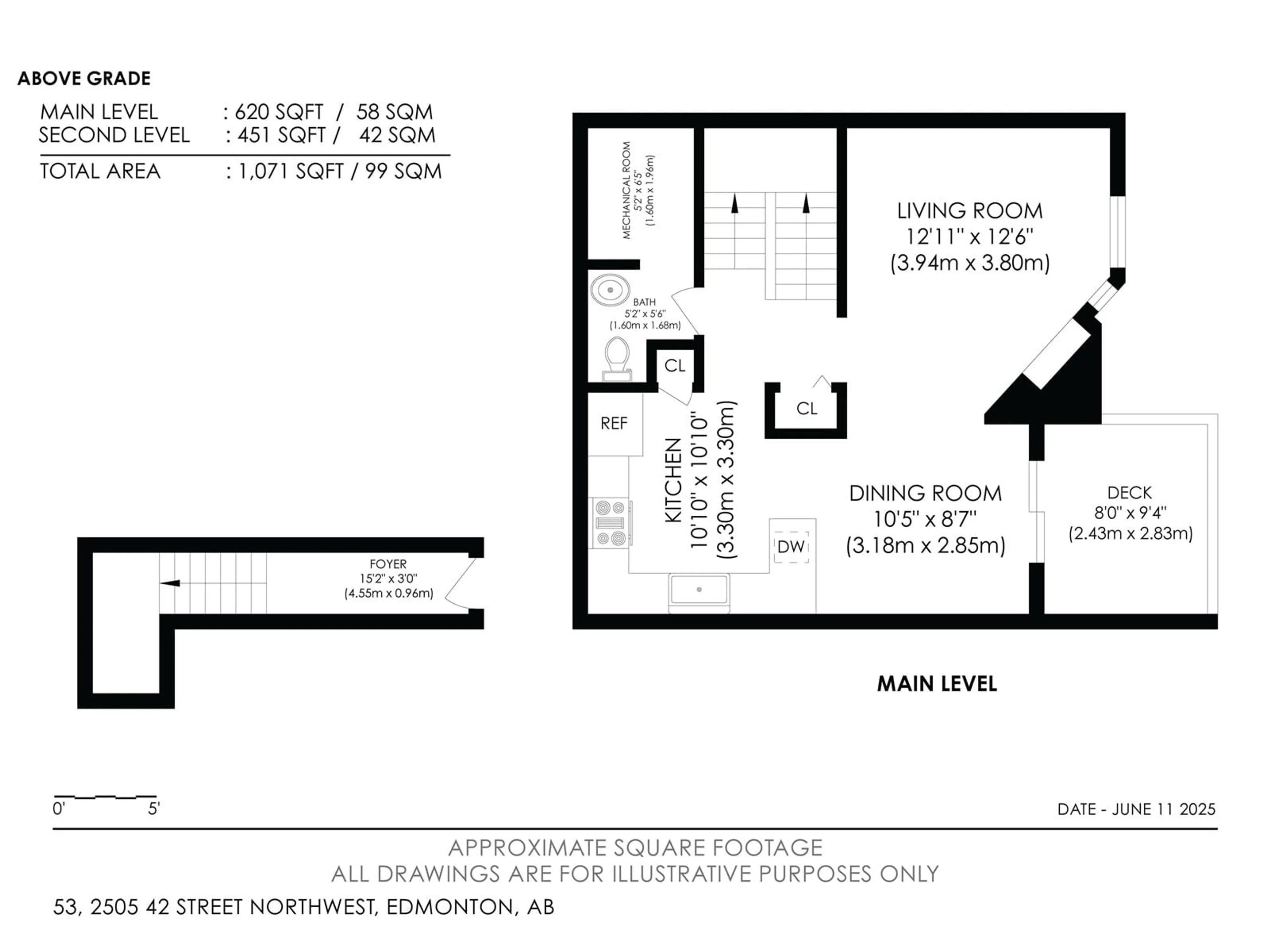 Floor plan for 53 - 2505 42 ST, Edmonton Alberta T6L7G8