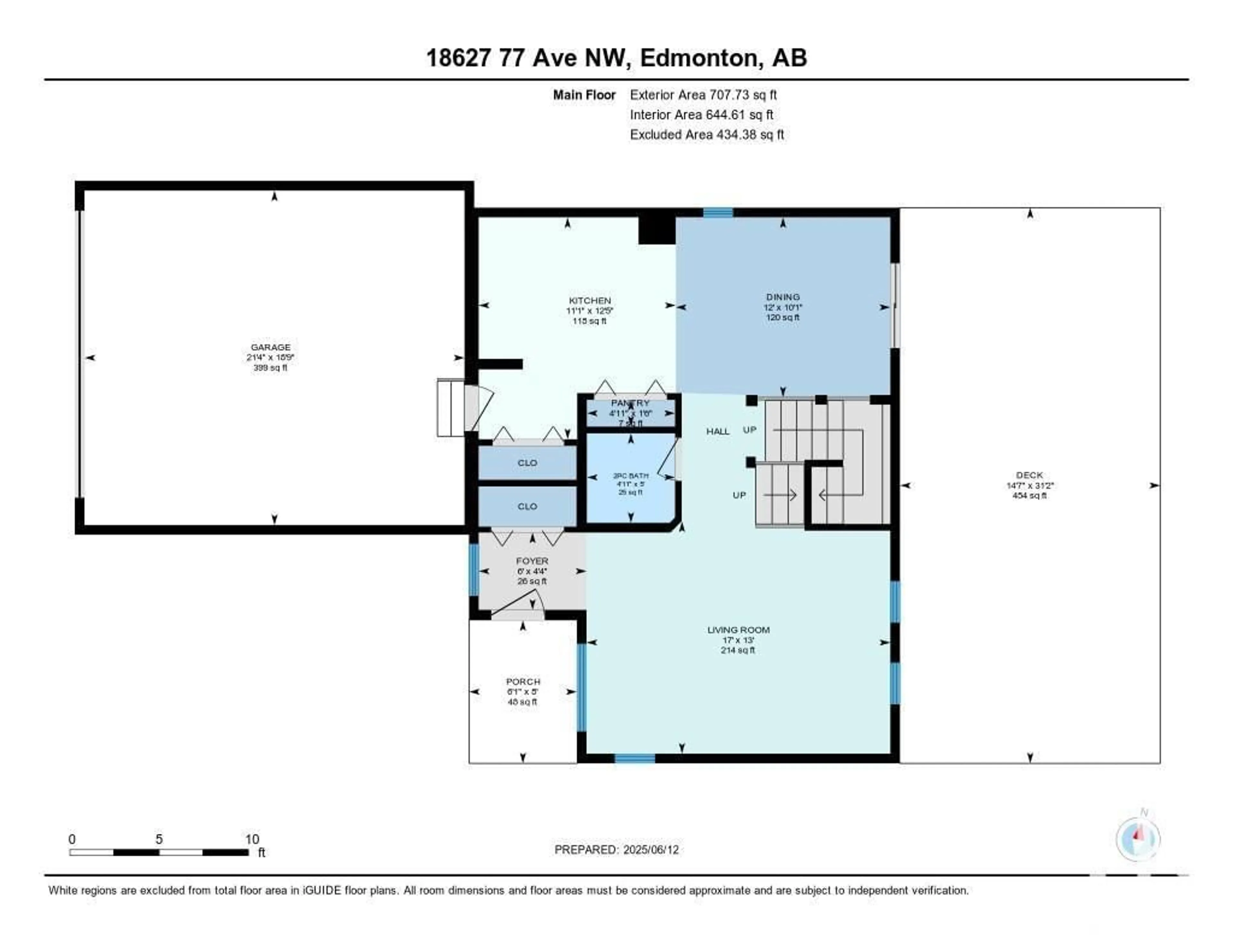 Floor plan for 18627 77 AV, Edmonton Alberta T5T6A8