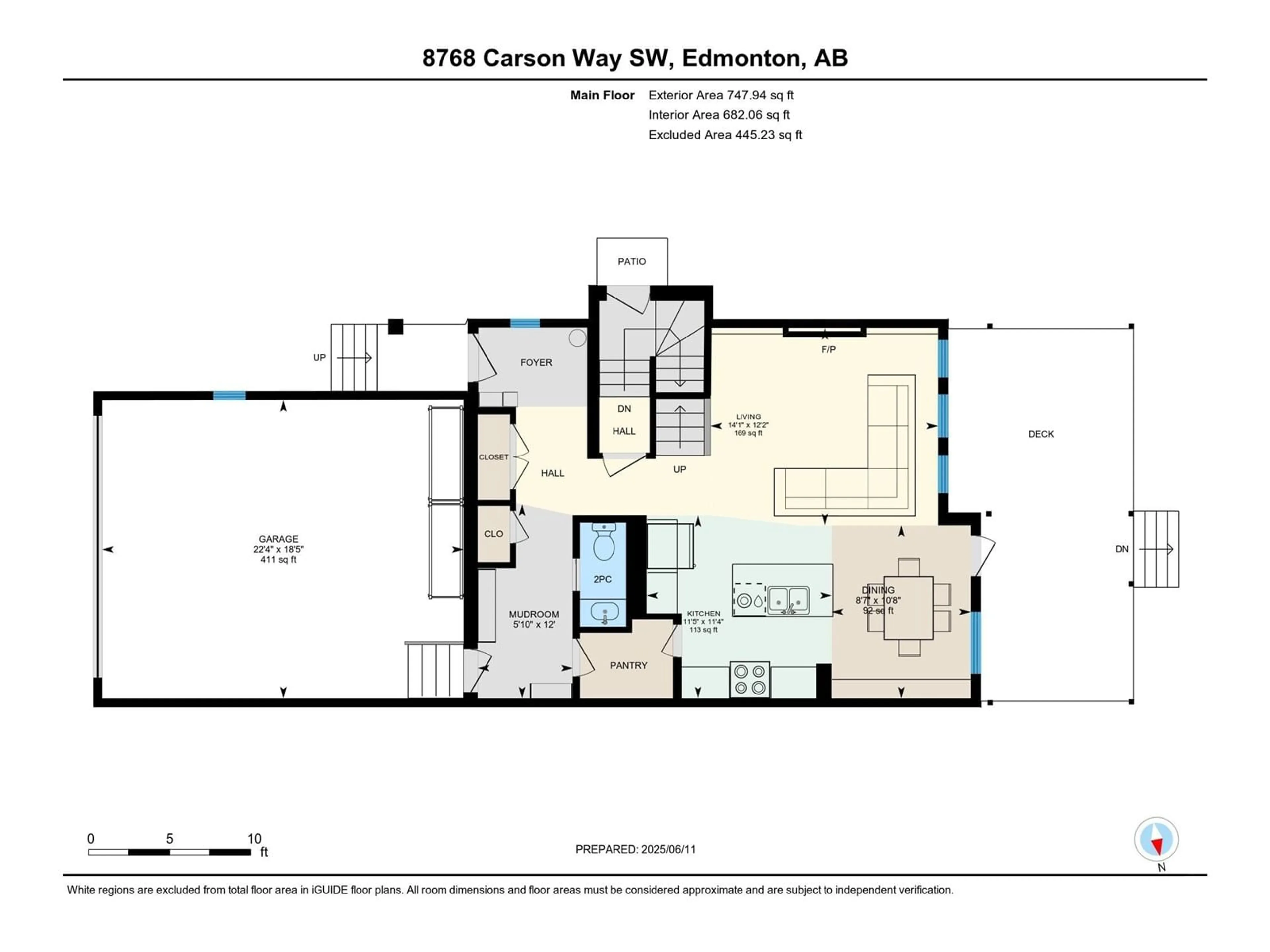 Floor plan for 8768 CARSON WY, Edmonton Alberta T6W4M3