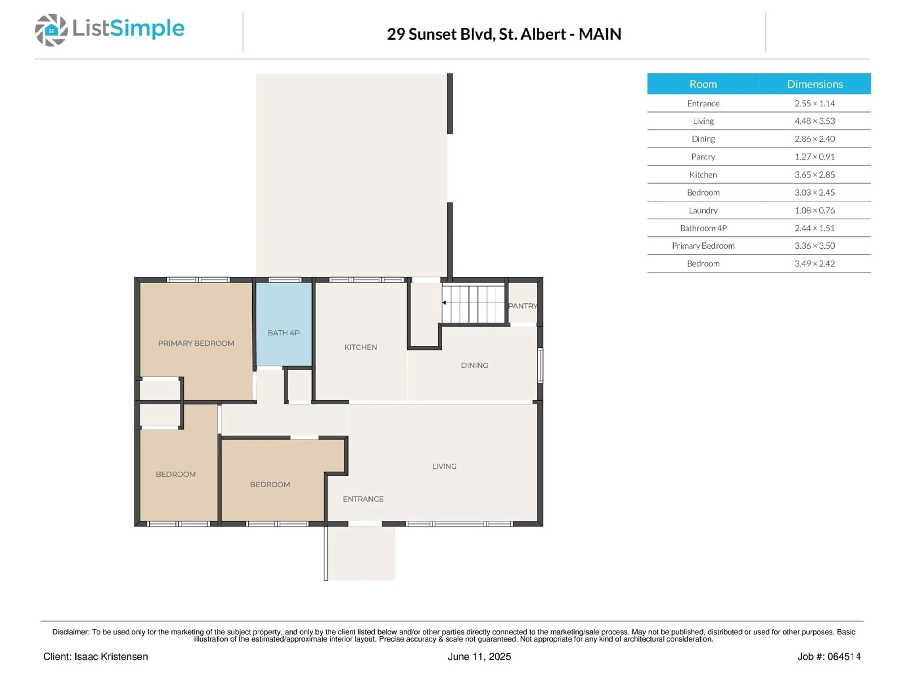 Floor plan for 29 SUNSET BV, St. Albert Alberta T8N0N6