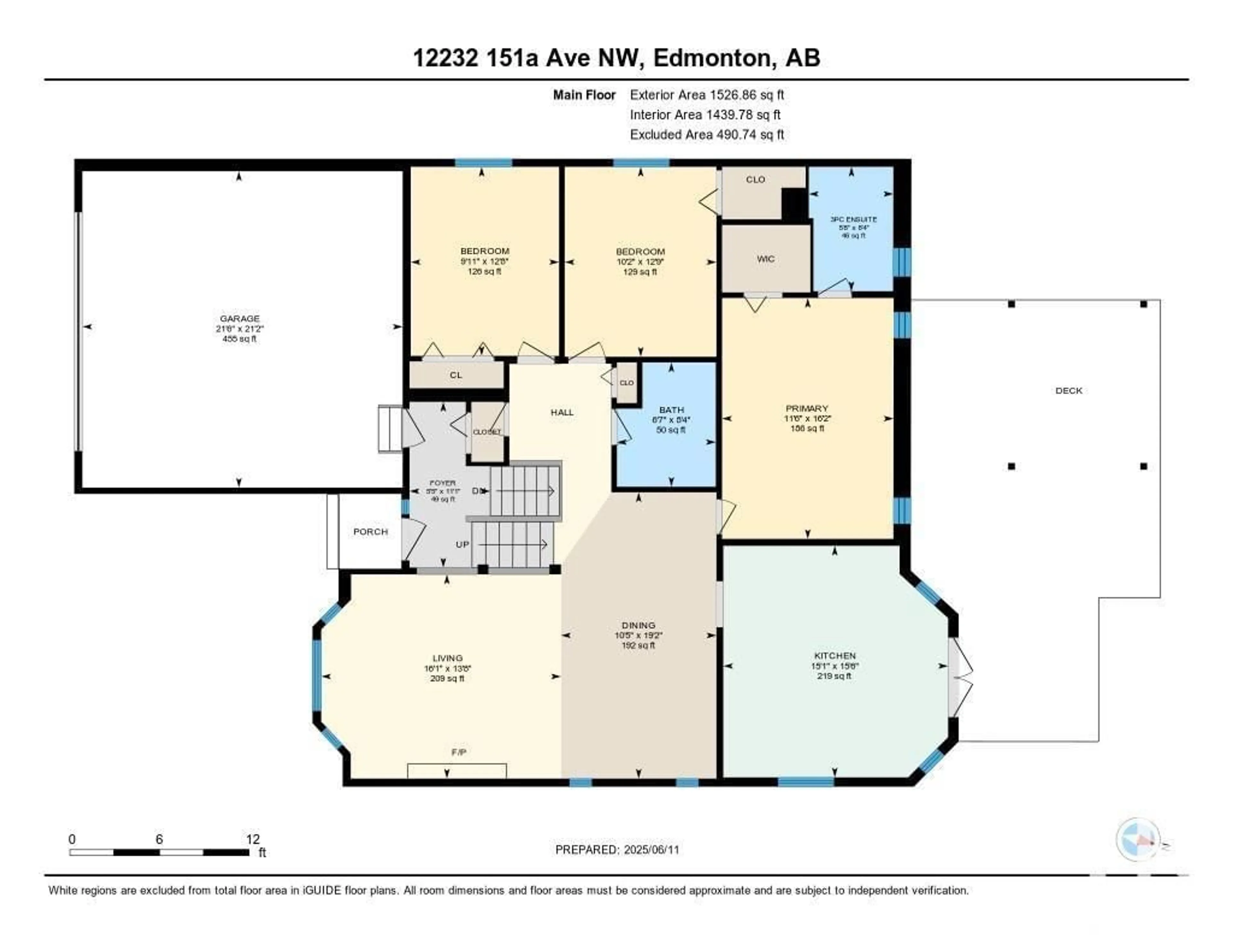 Floor plan for 12232 151A AV, Edmonton Alberta T5X4A2