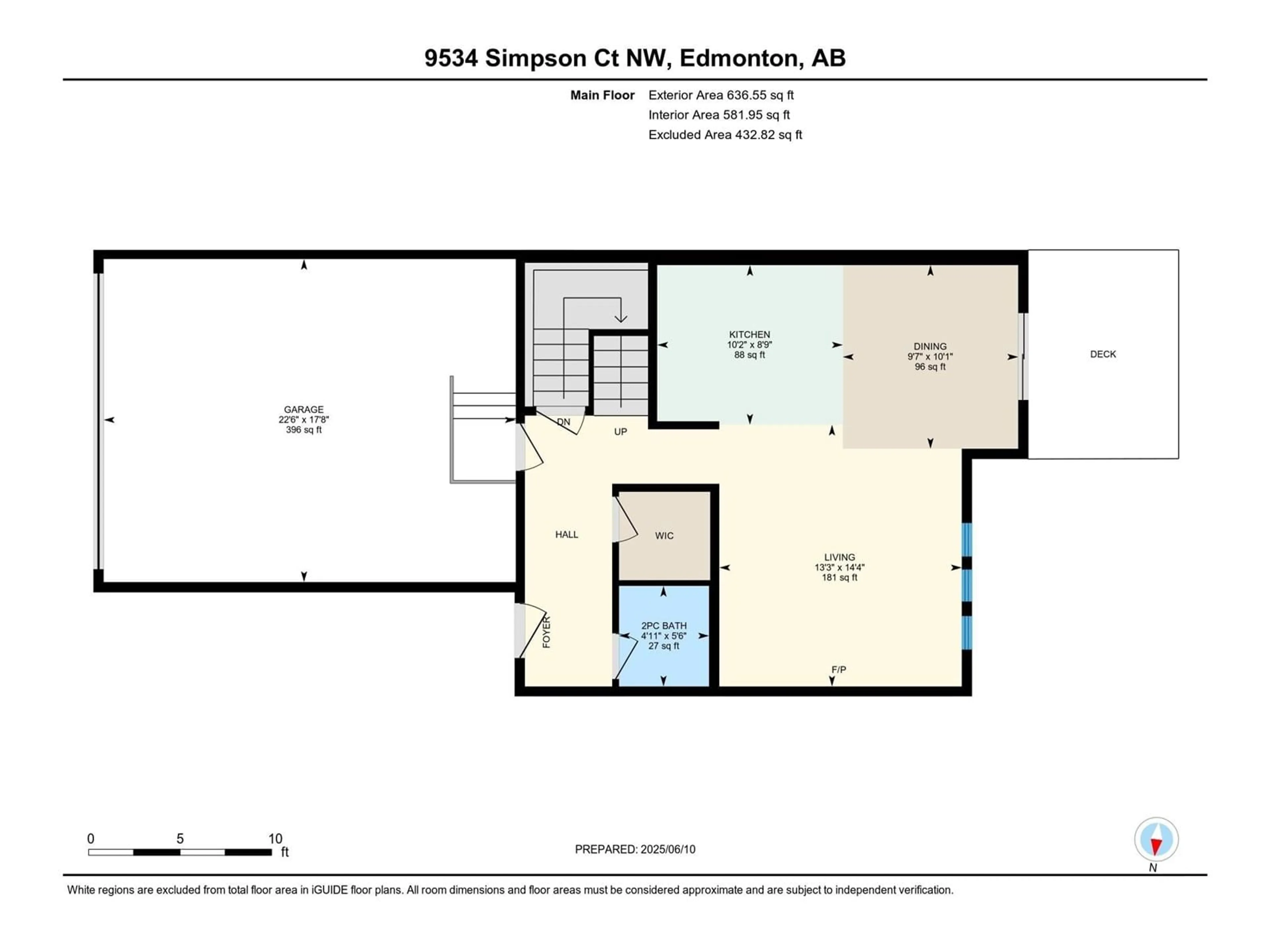 Floor plan for 9534 SIMPSON CO, Edmonton Alberta T6R0T8