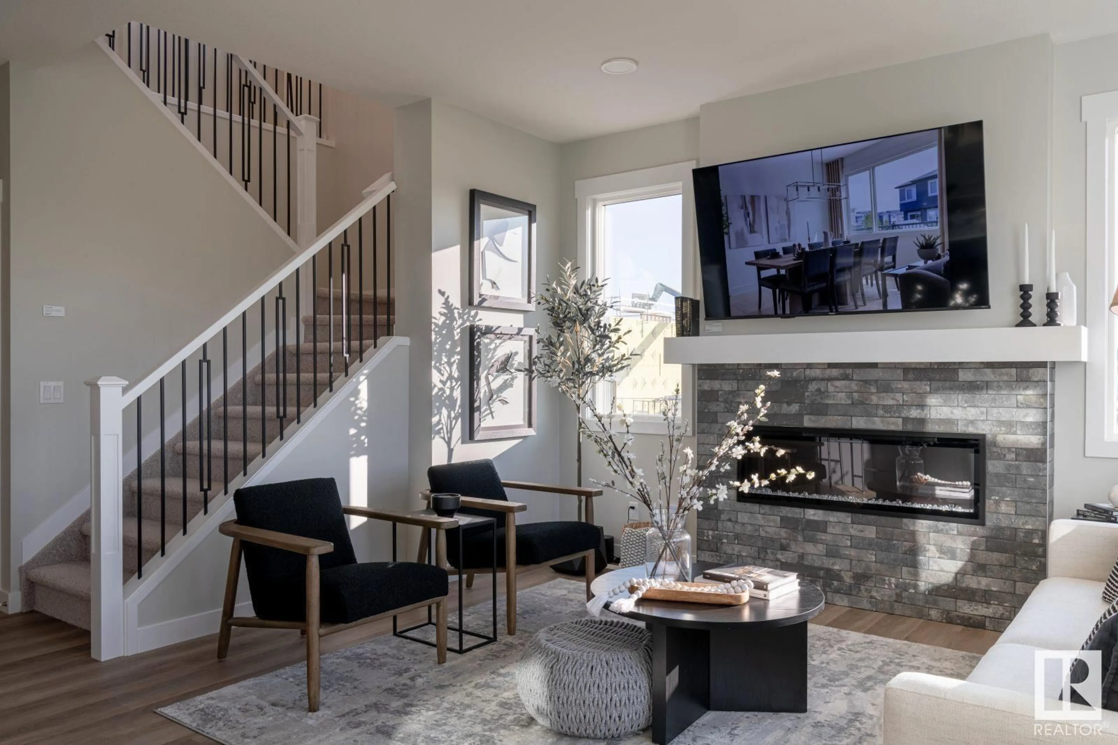 Living room with furniture, unknown for 2357 EGRET WY, Edmonton Alberta T6M3G8