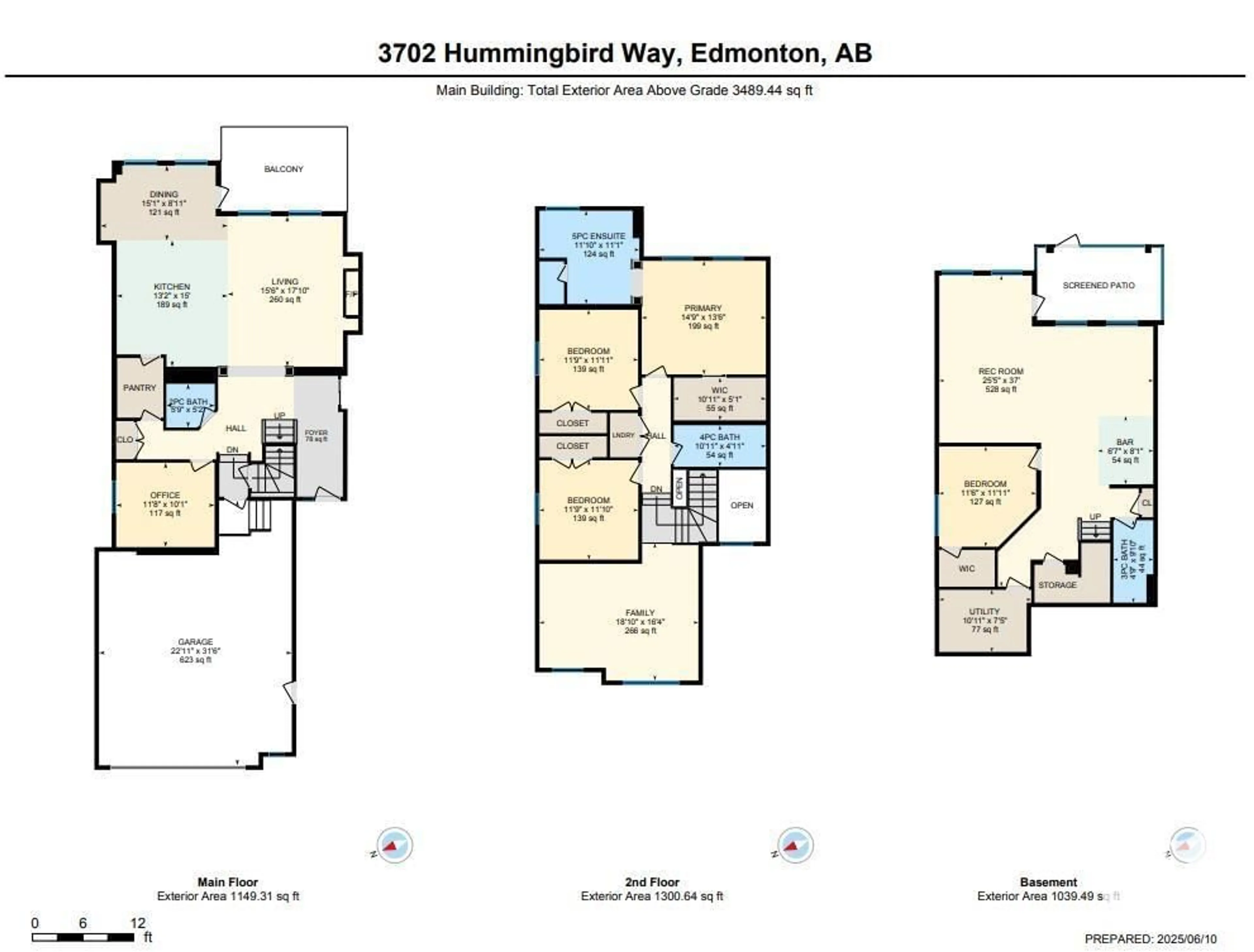 Floor plan for 3702 HUMMINGBIRD WY, Edmonton Alberta T5S0L1