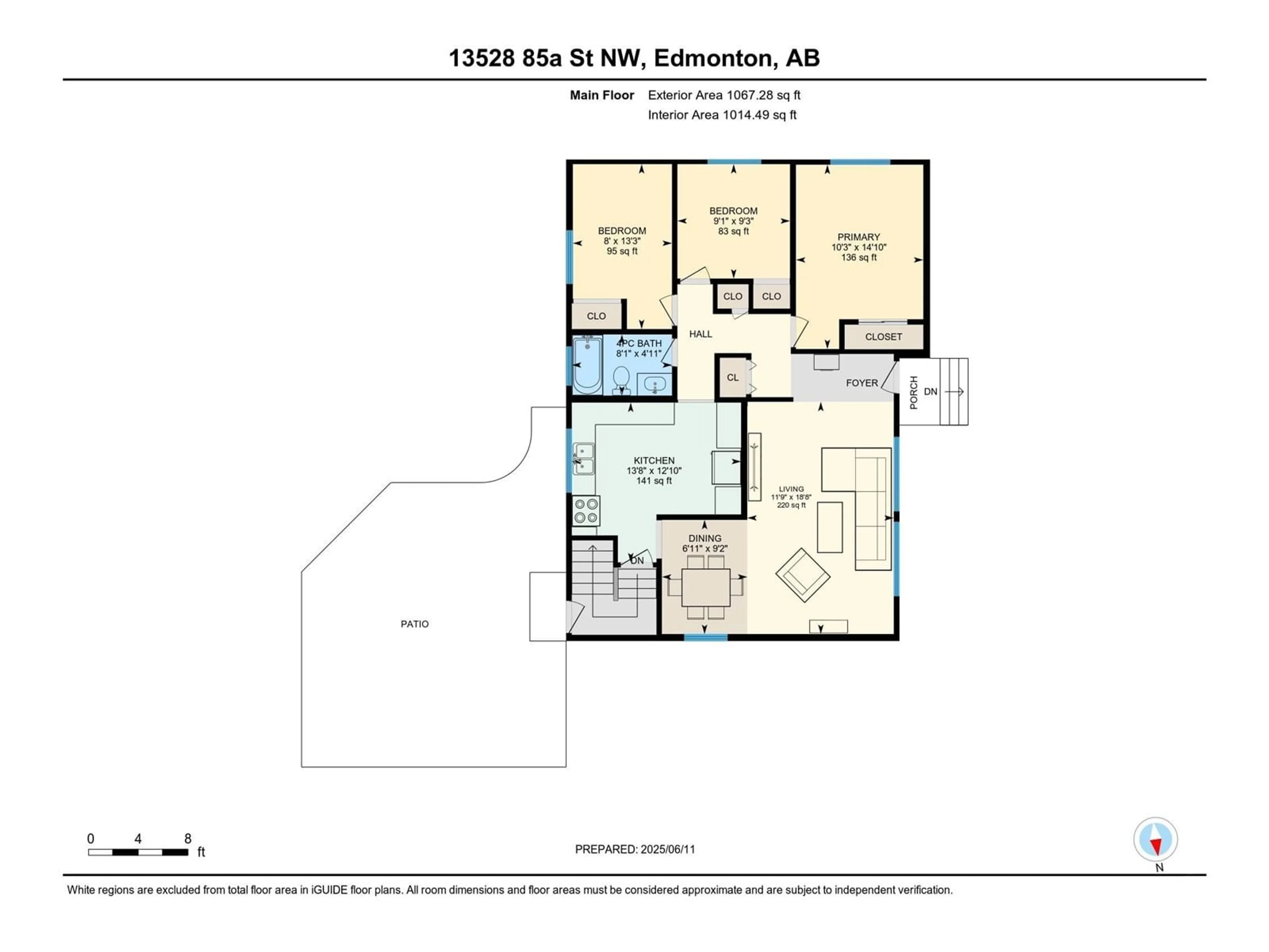 Floor plan for NW - 13528 85A ST, Edmonton Alberta T5E3A5