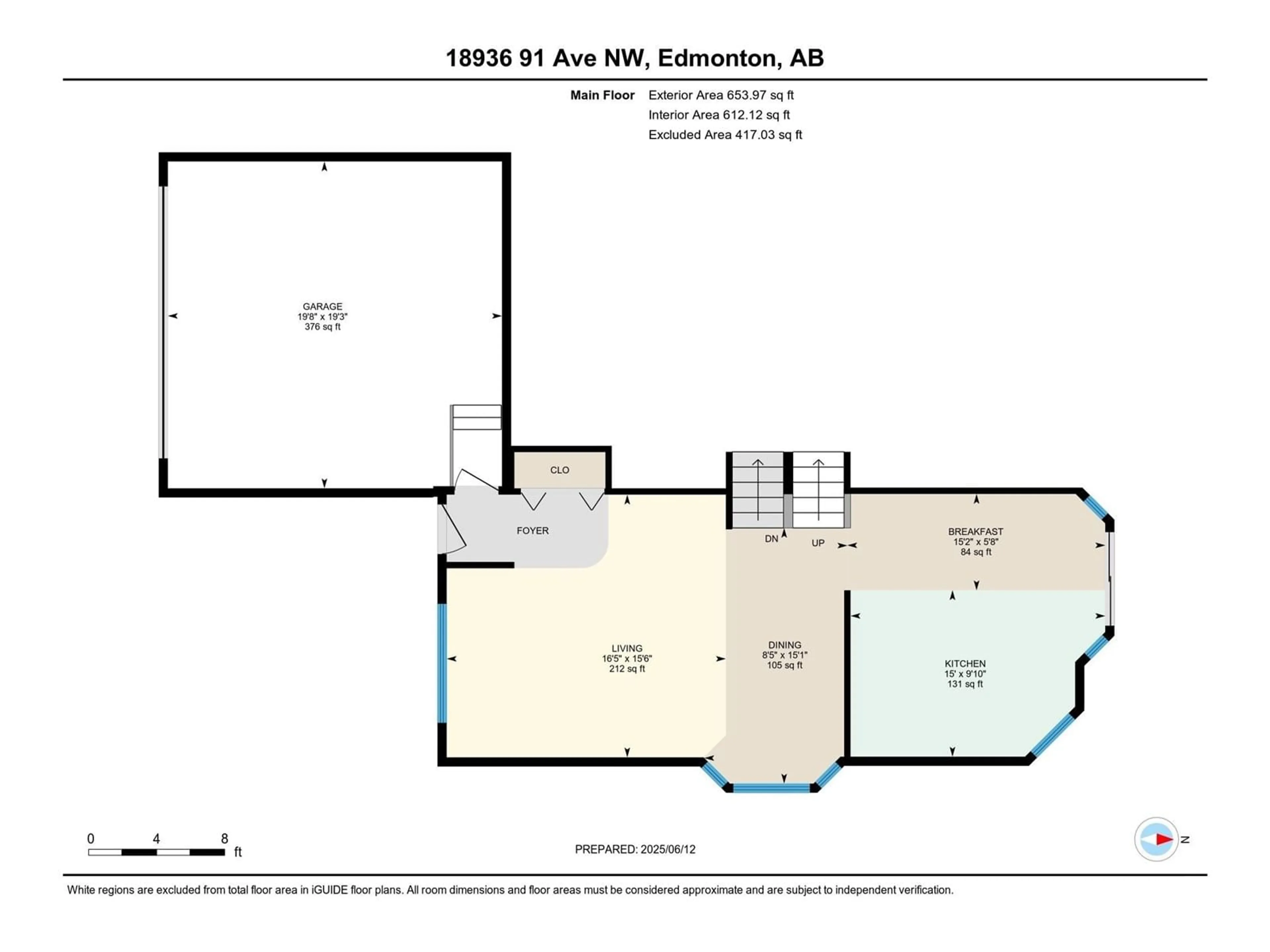 Floor plan for 18936 91 AV, Edmonton Alberta T5T5V9