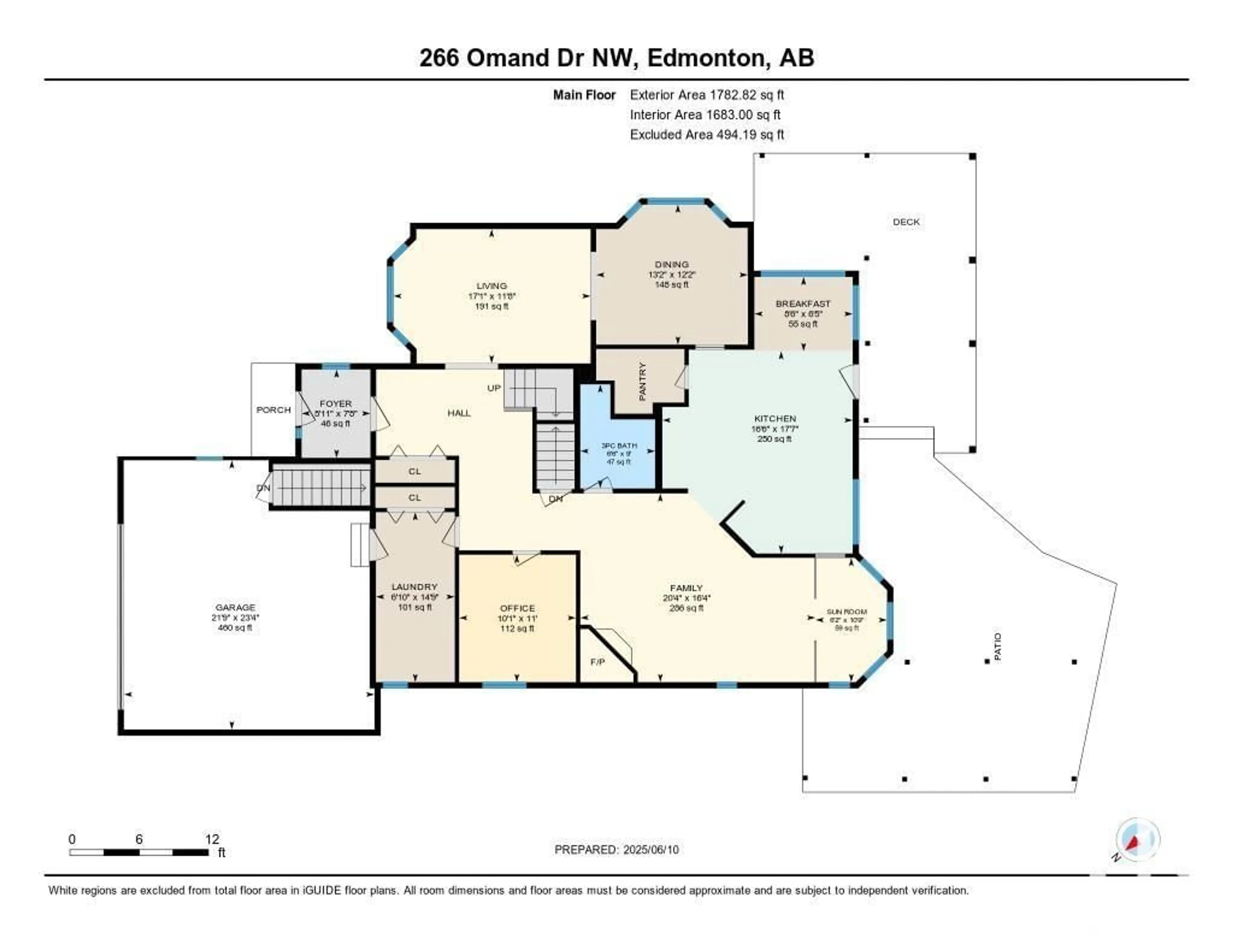 Floor plan for 266 OMAND DR, Edmonton Alberta T6R1K8