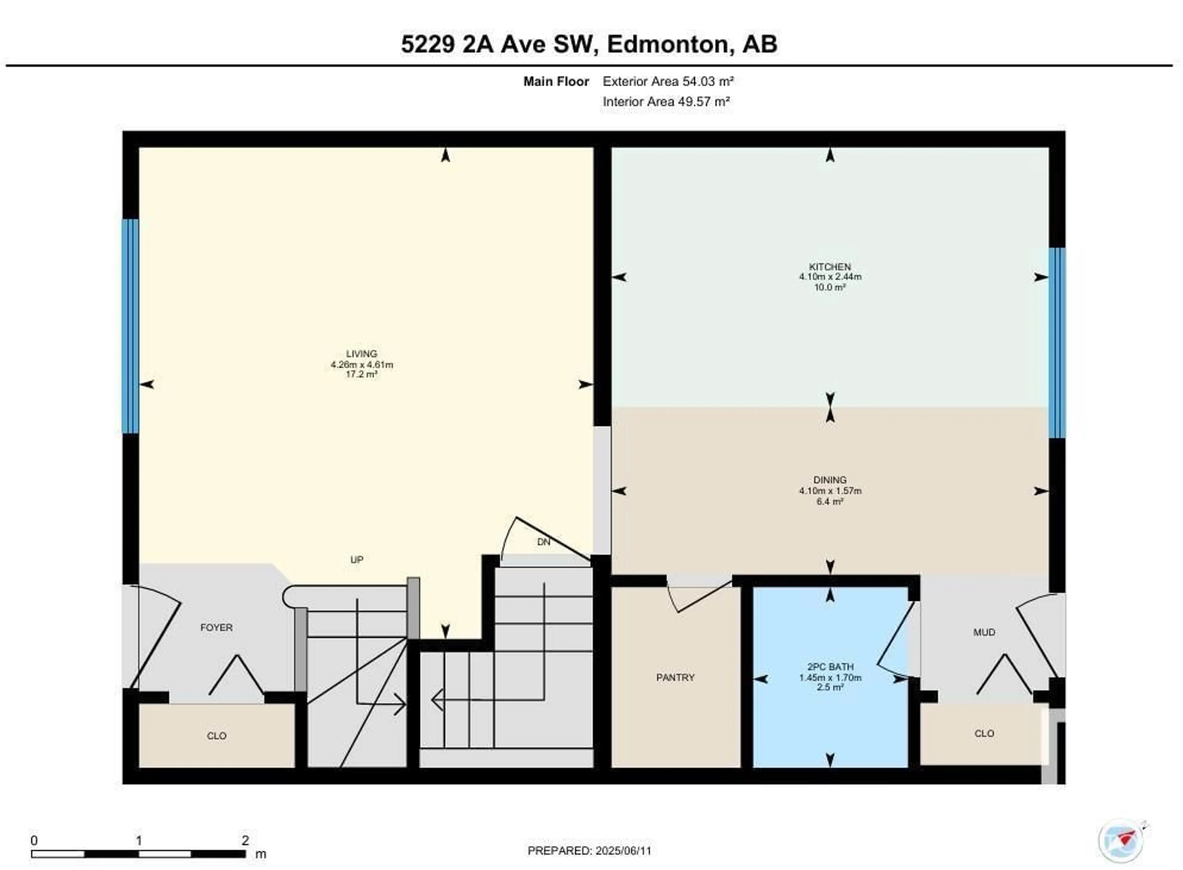 Floor plan for 5229 2A AV SW, Edmonton Alberta T6X0R3
