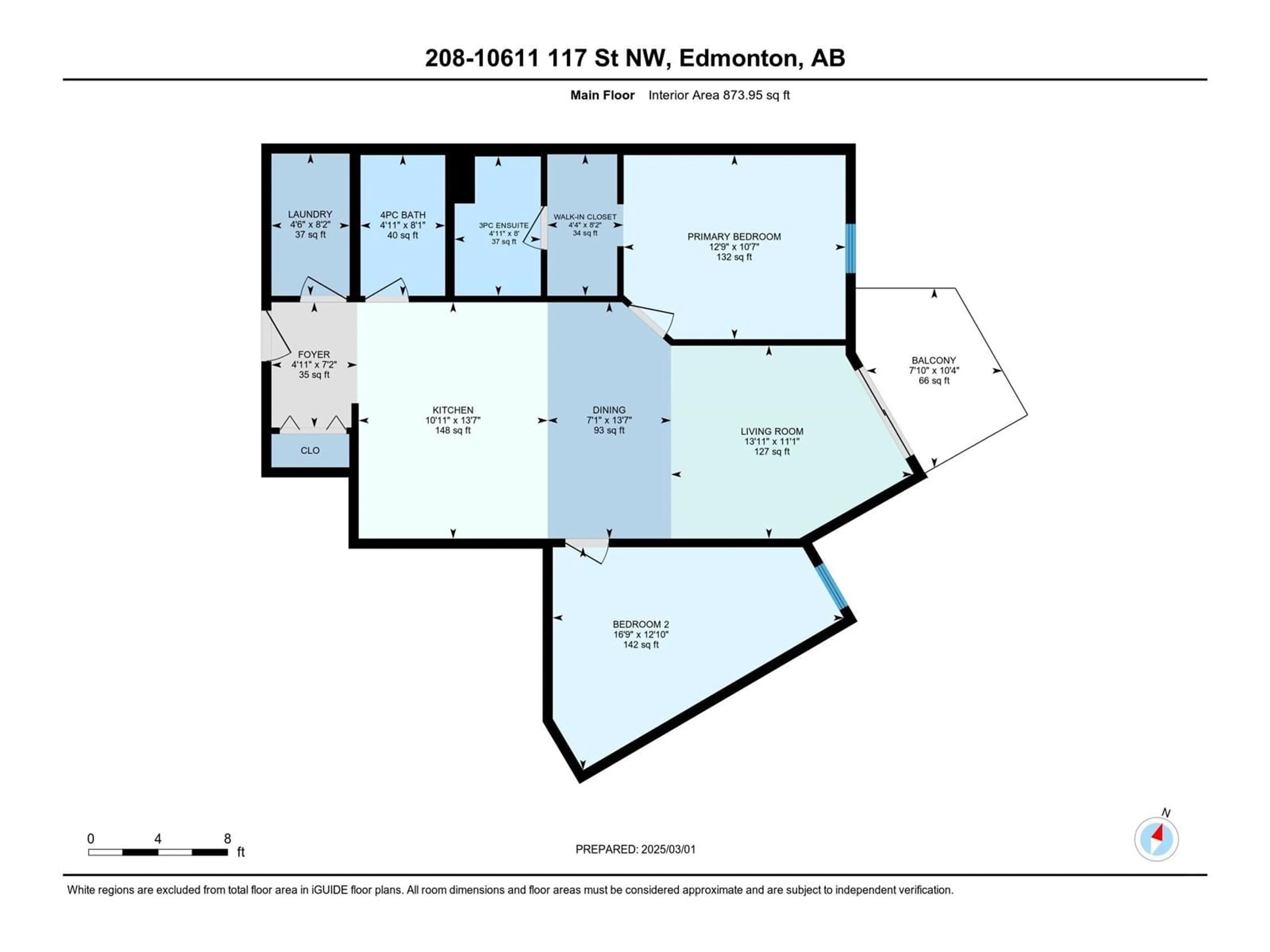 Floor plan for #208 - 10611 117 ST, Edmonton Alberta T5H0G6