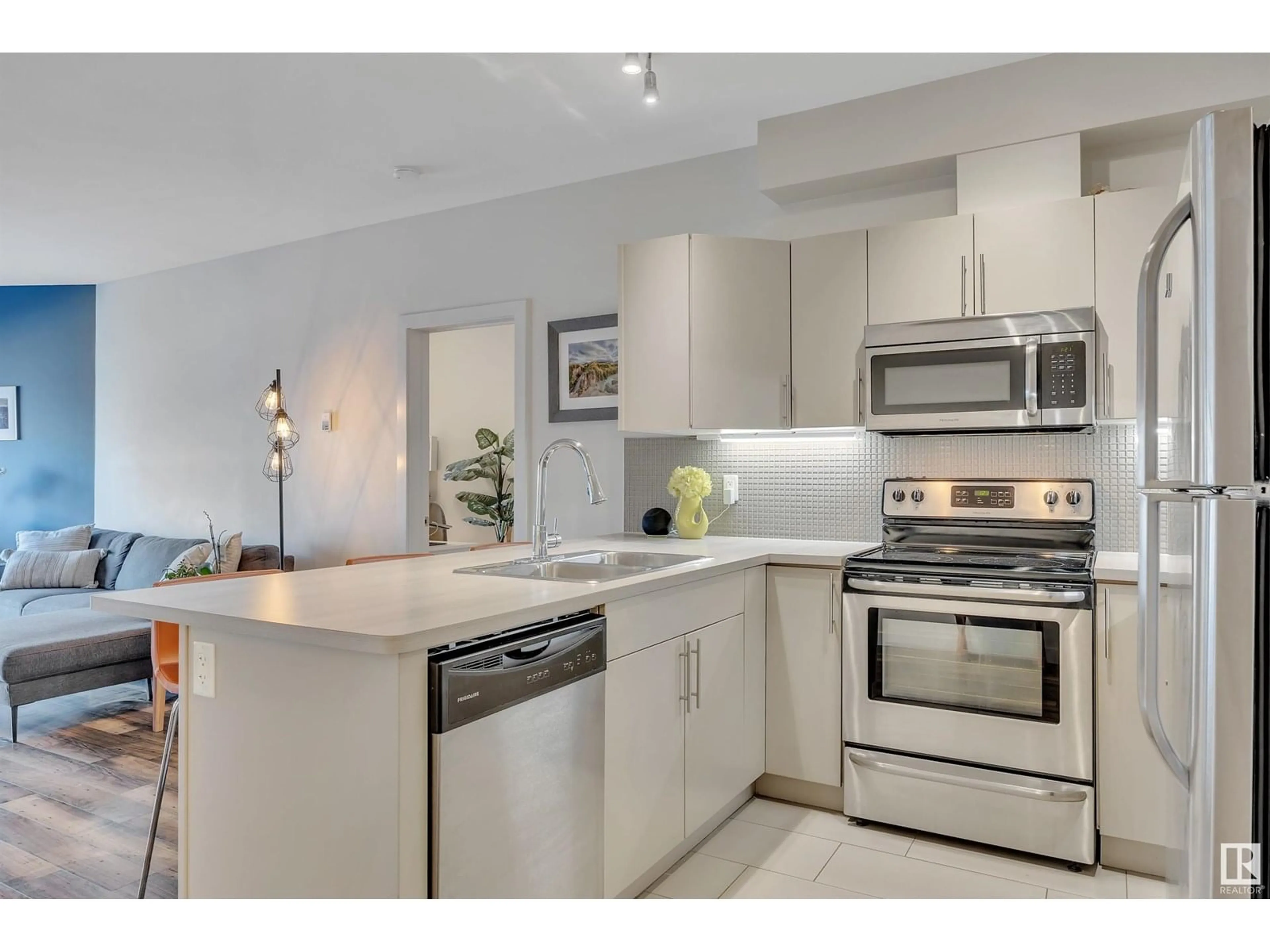Open concept kitchen, unknown for #208 - 10611 117 ST, Edmonton Alberta T5H0G6