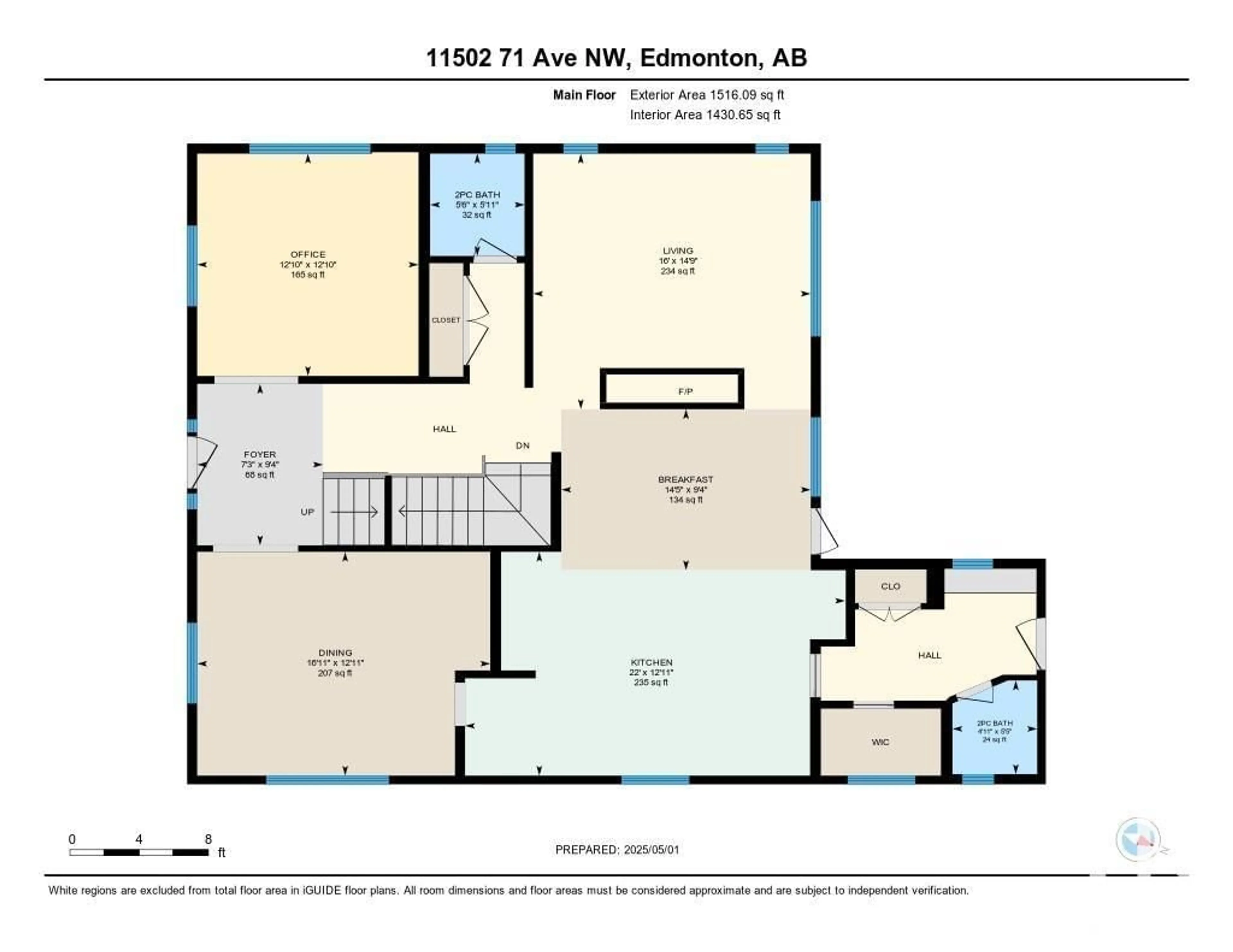 Floor plan for 11502 71 AV, Edmonton Alberta T6G0A7