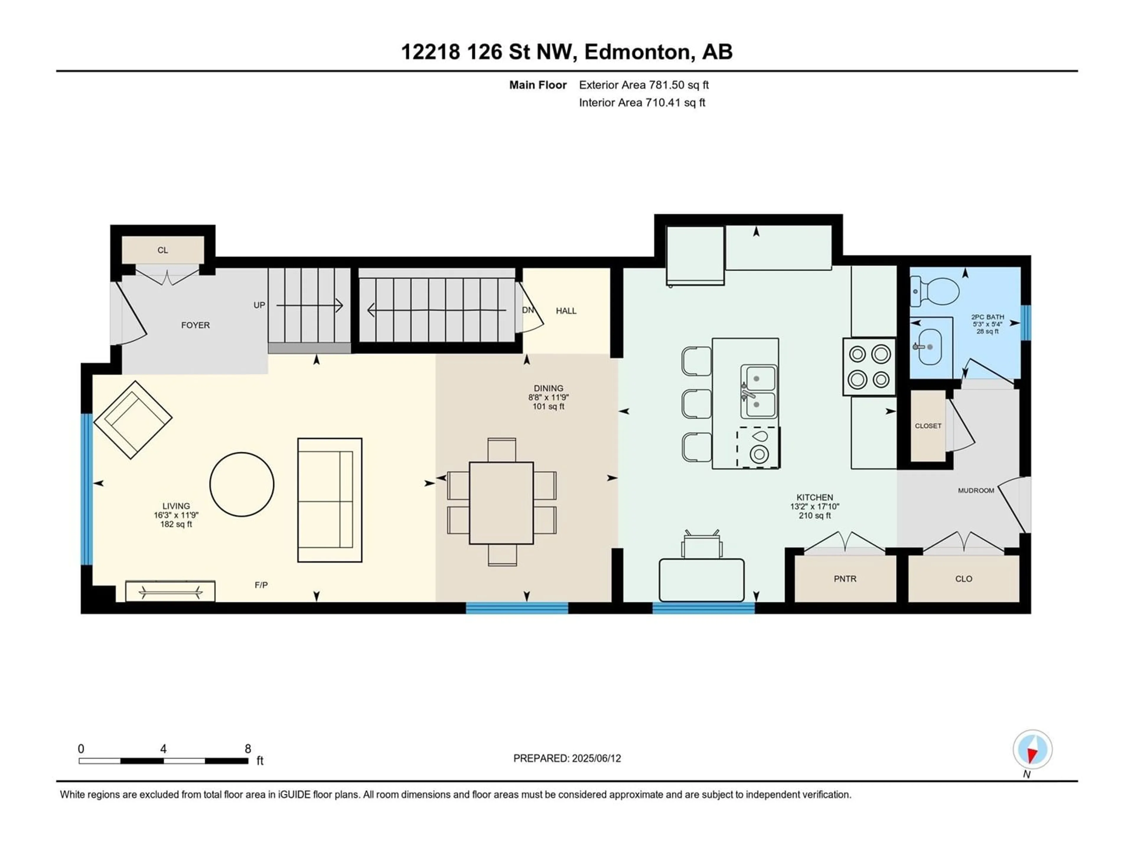Floor plan for NW - 12218 126 ST, Edmonton Alberta T5L0W8