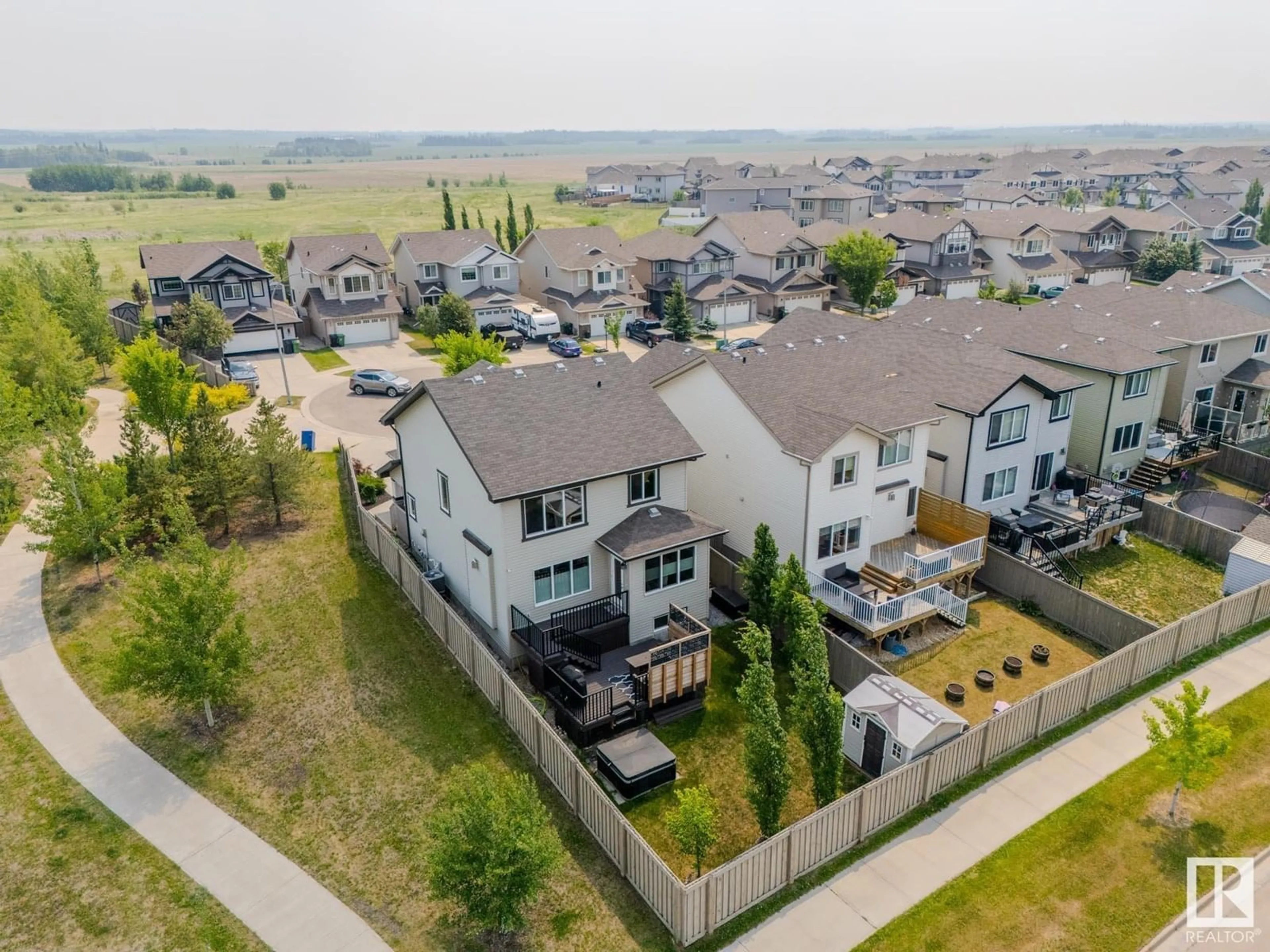 A pic from outside/outdoor area/front of a property/back of a property/a pic from drone, mountain view for 38 SEDONA PLACE, Fort Saskatchewan Alberta T8L0N7