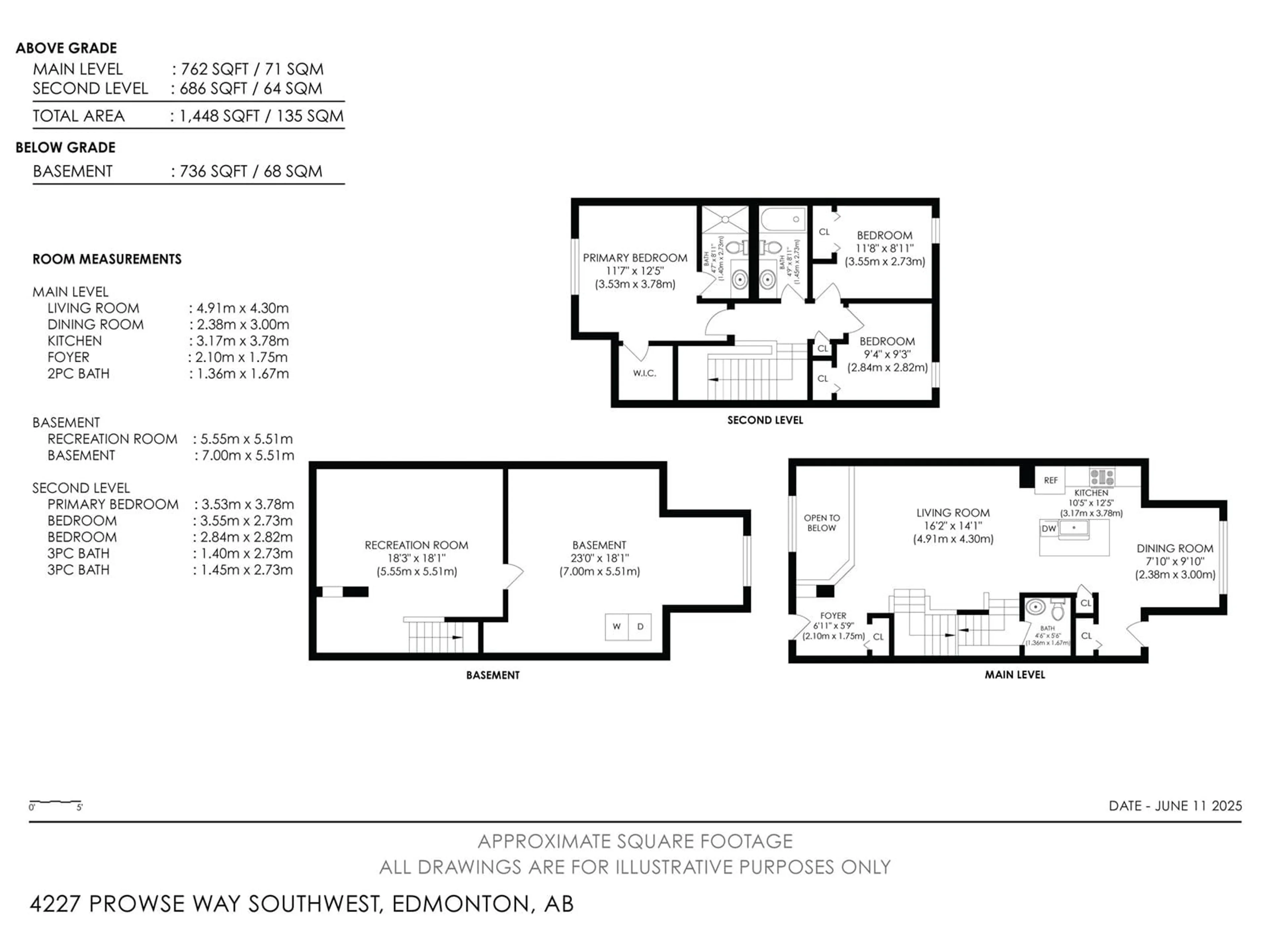 Floor plan for 4227 PROWSE WY, Edmonton Alberta T6W3A6