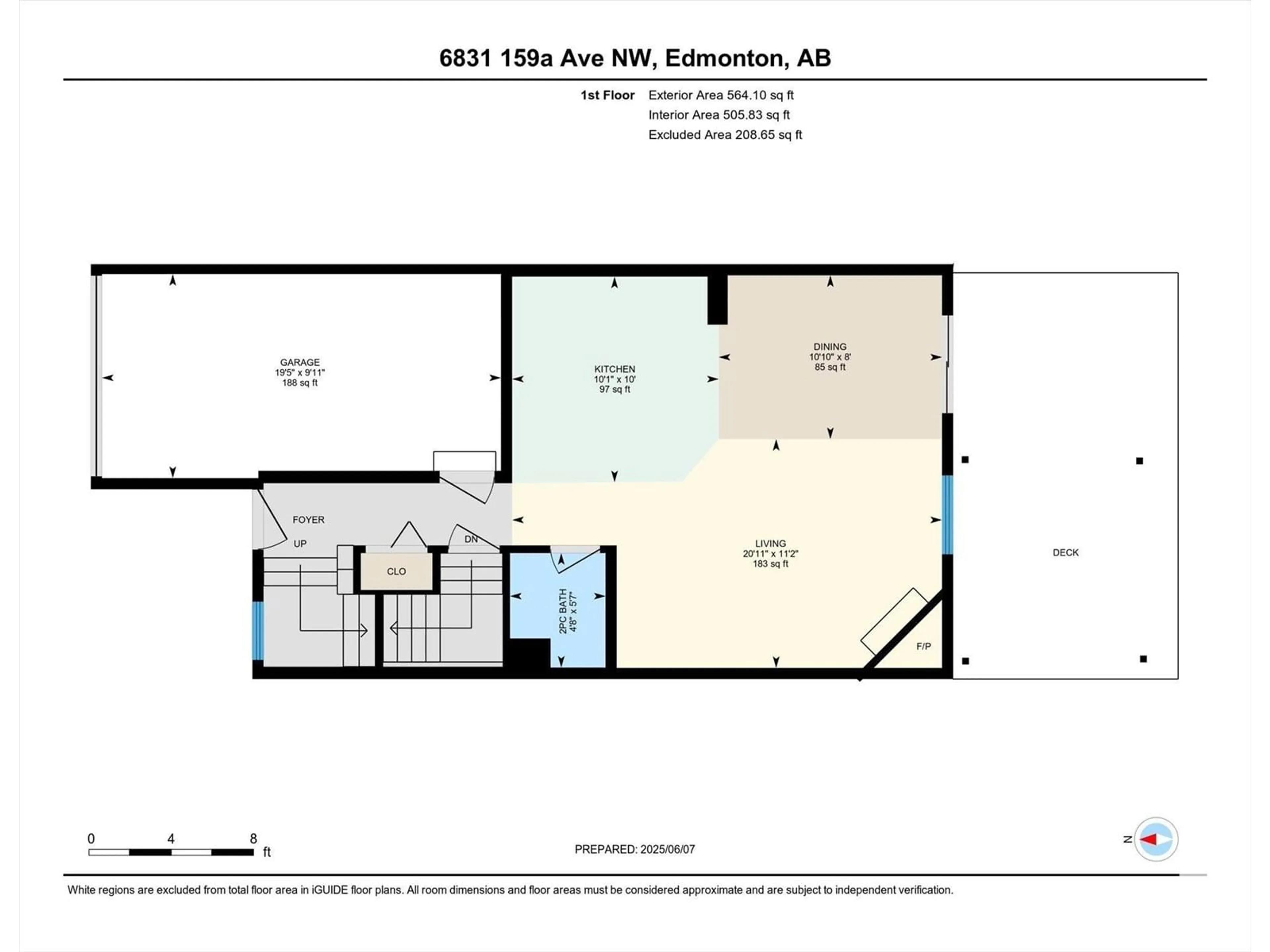 Floor plan for 6831 159A AV, Edmonton Alberta T5Z3N9