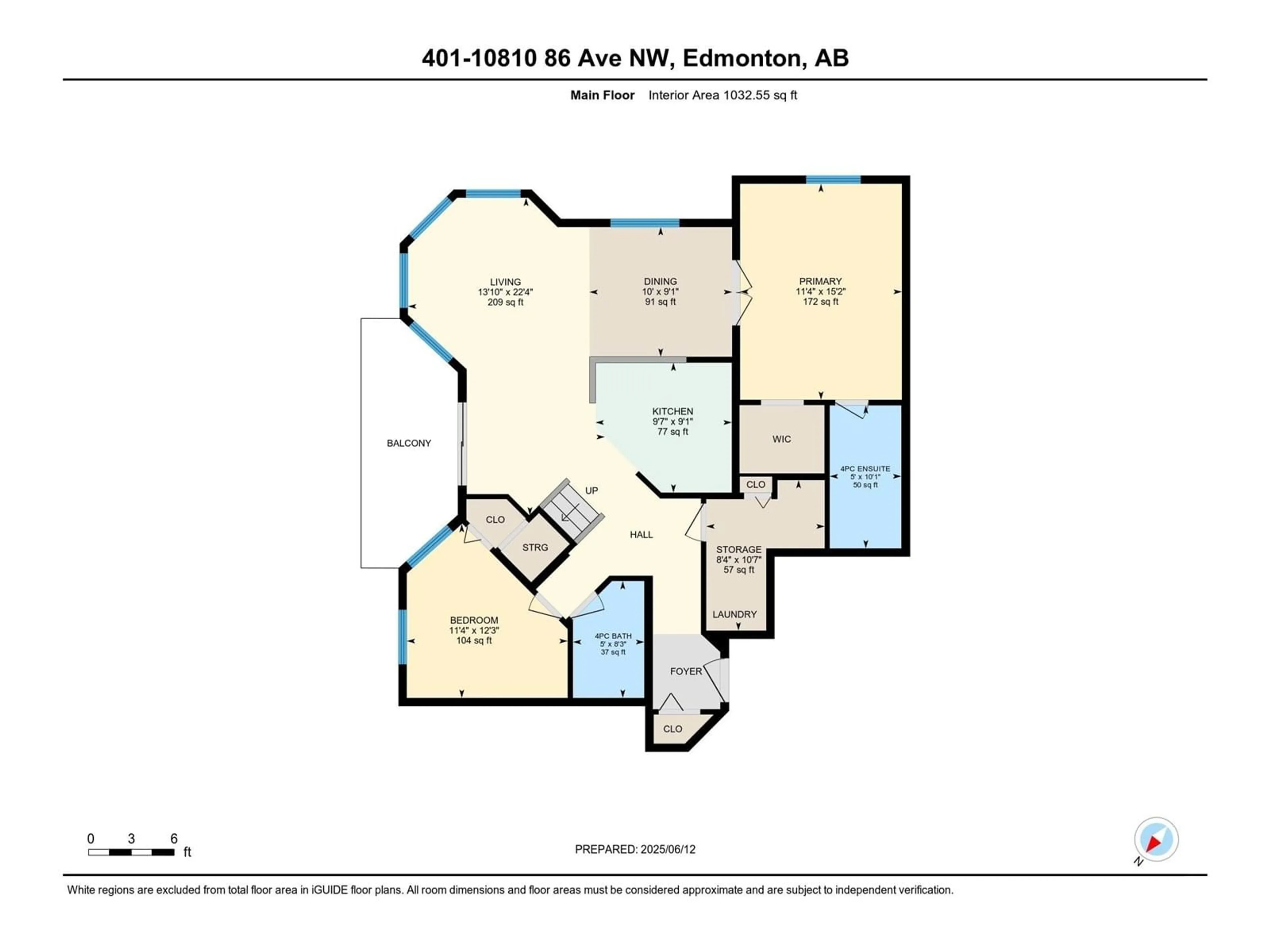 Floor plan for 401 - 10810 86 AV, Edmonton Alberta T6E2N2
