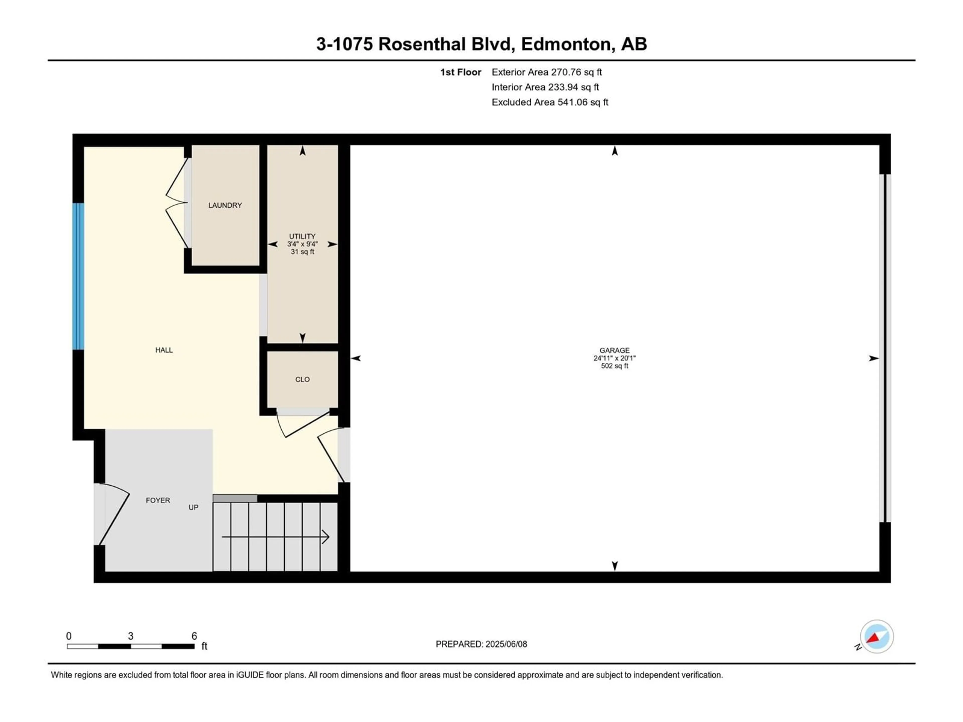 Floor plan for #3 - 1075 ROSENTHAL BV, Edmonton Alberta T5T7G5