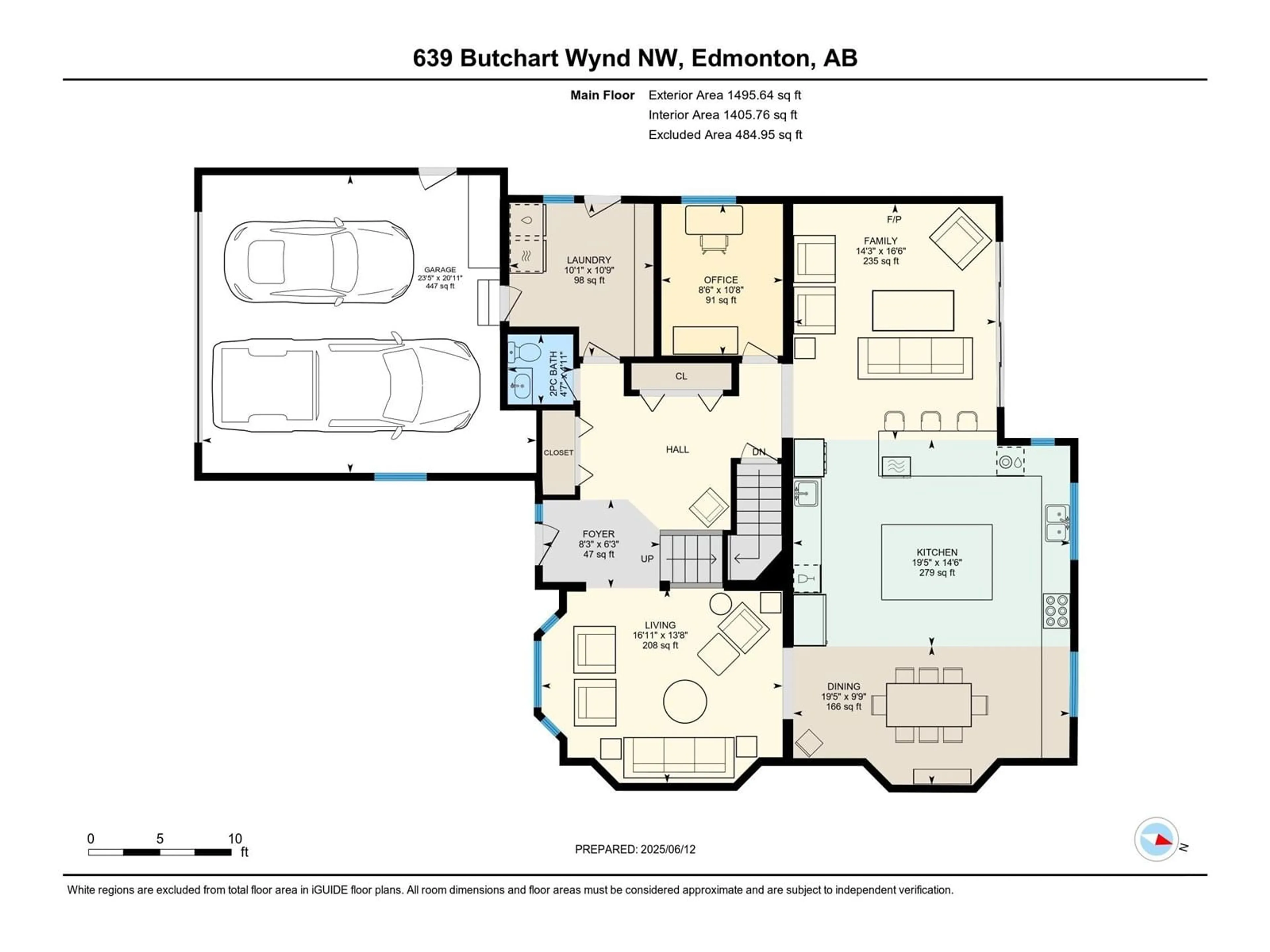 Floor plan for 639 BUTCHART WD, Edmonton Alberta T6R1R4