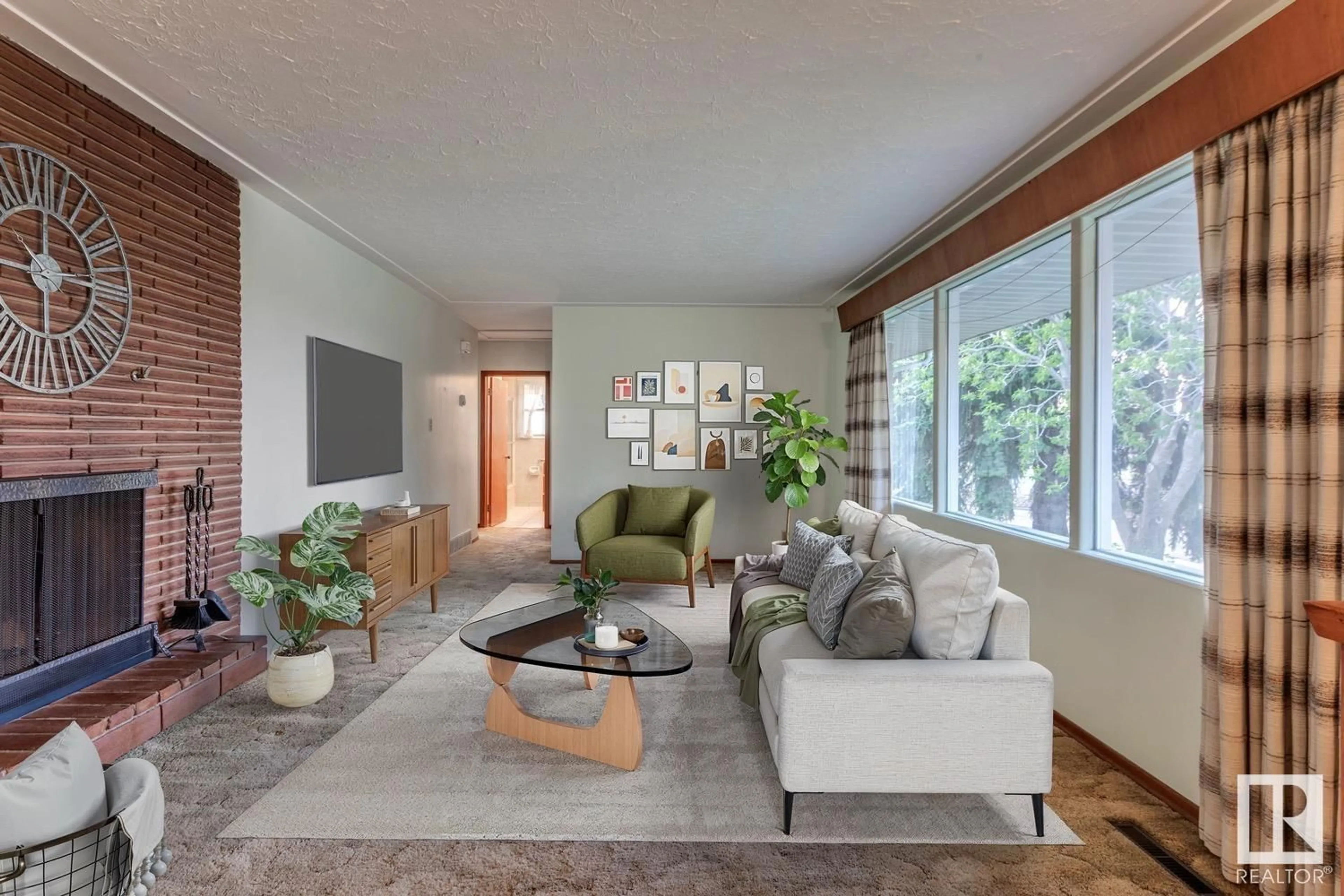 Living room with furniture, unknown for NW - 12811 137 AV, Edmonton Alberta T5L4C3