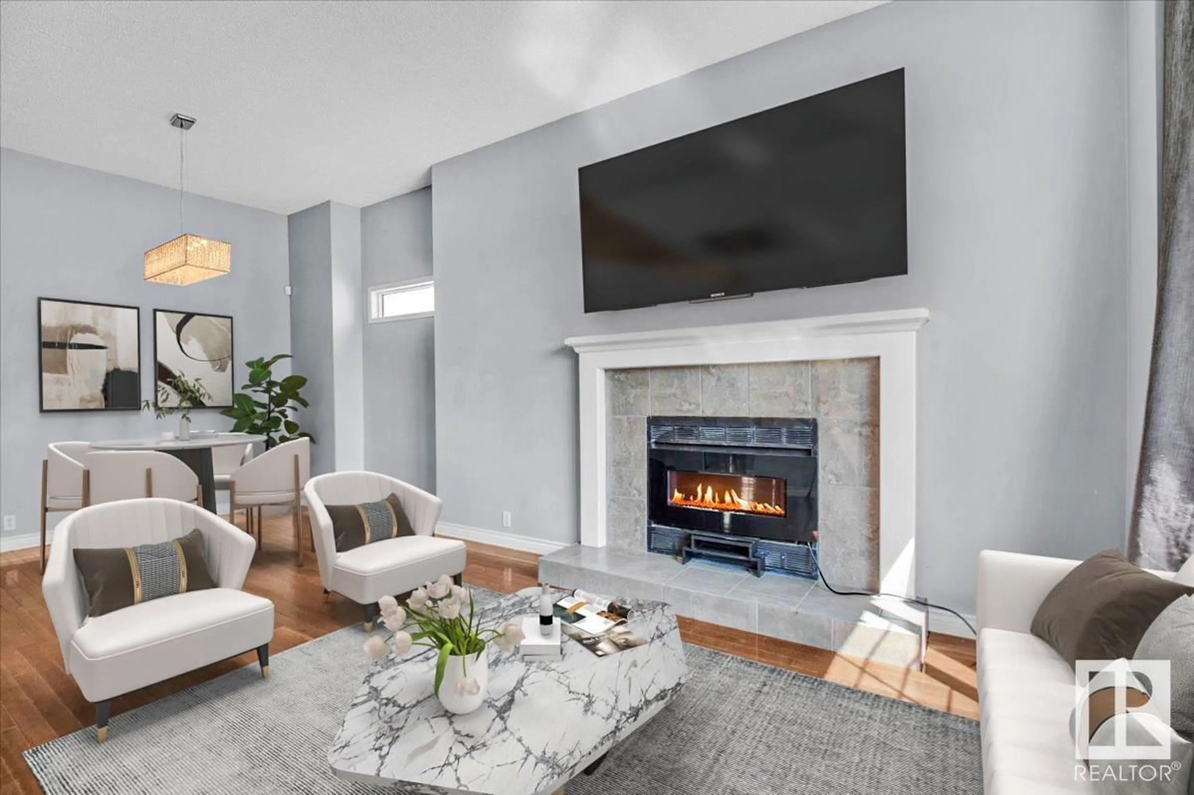 Living room with furniture, unknown for 3524 40 AV, Edmonton Alberta T6L6M8