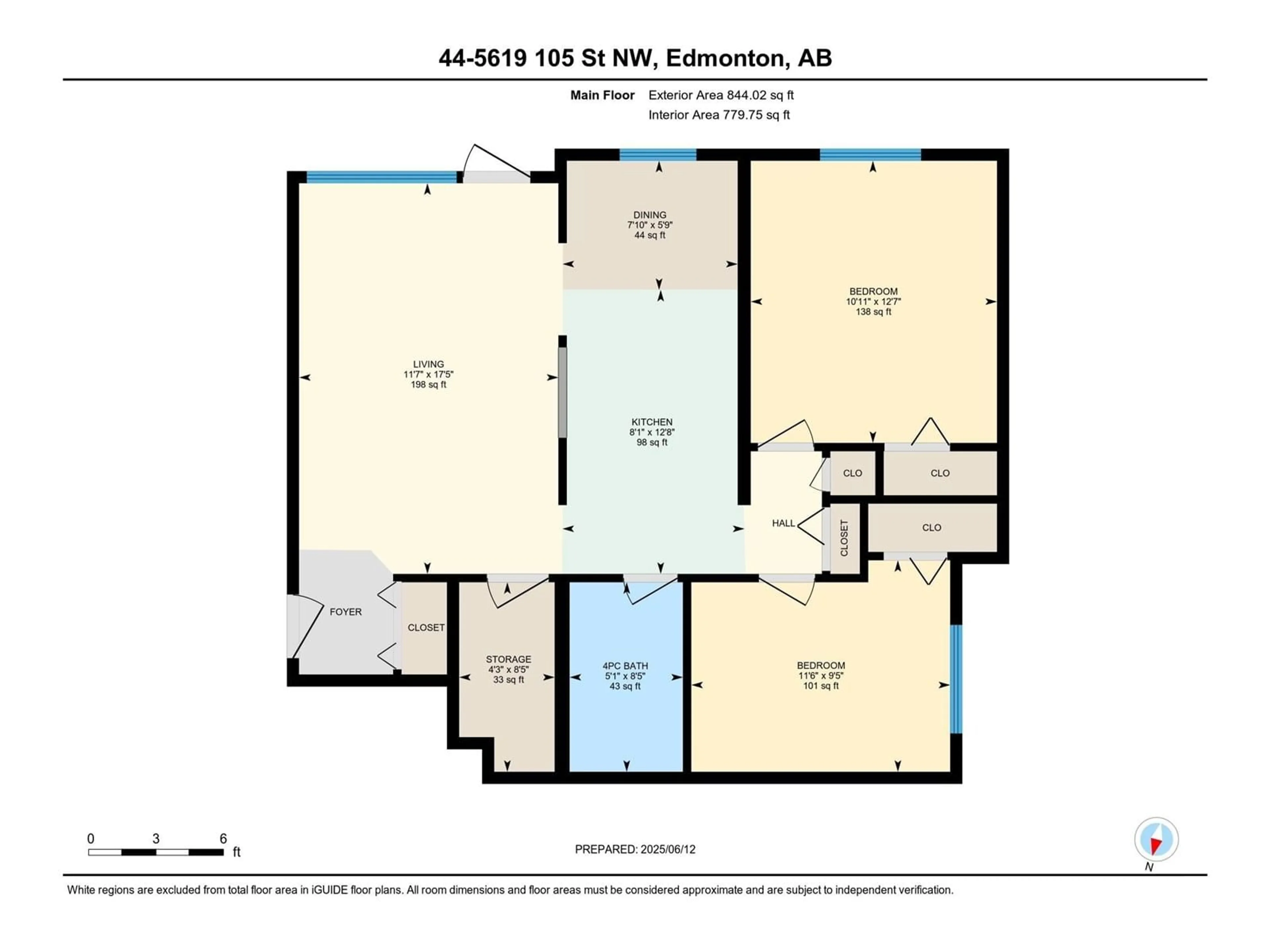 Floor plan for #44 - 5619 105 ST, Edmonton Alberta T6H2N2