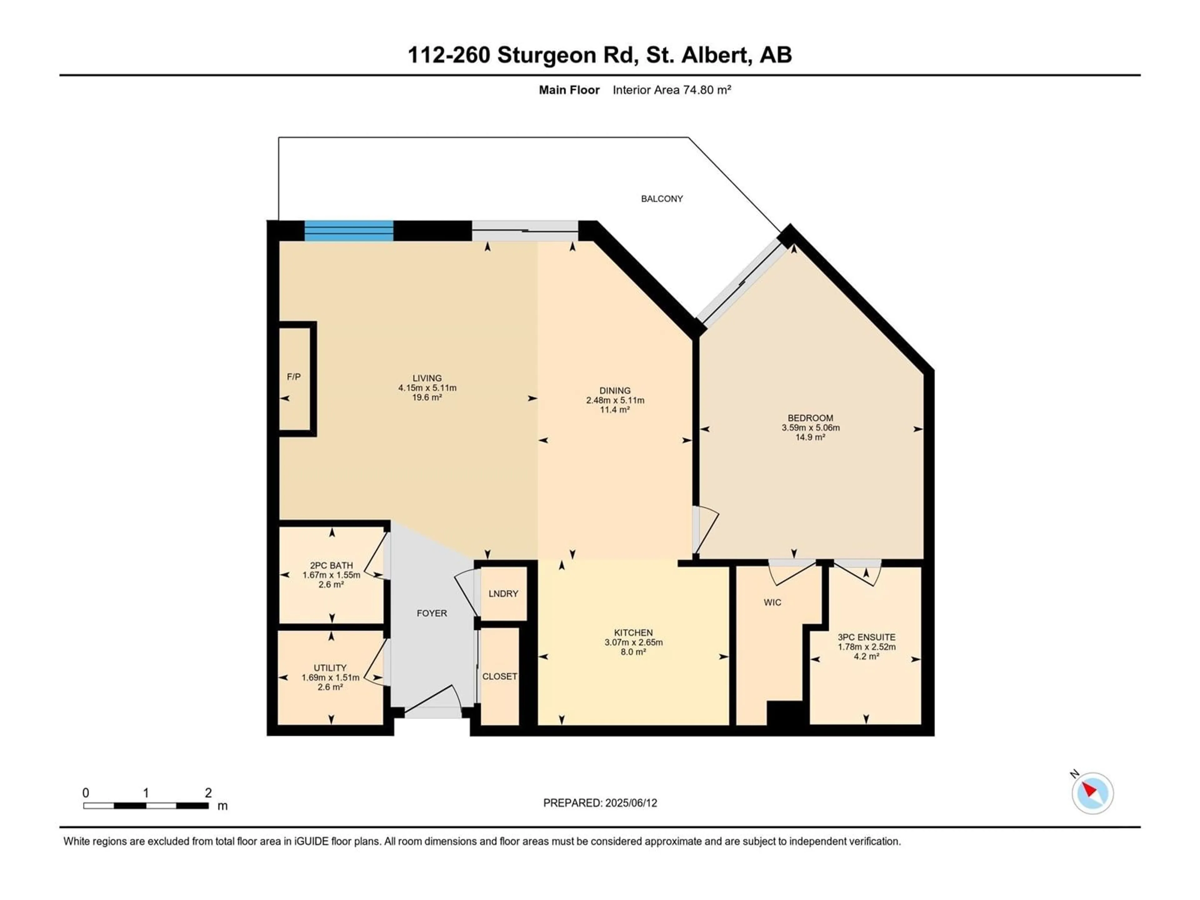 Floor plan for #112 - 260 STURGEON RD, St. Albert Alberta T8N7C6
